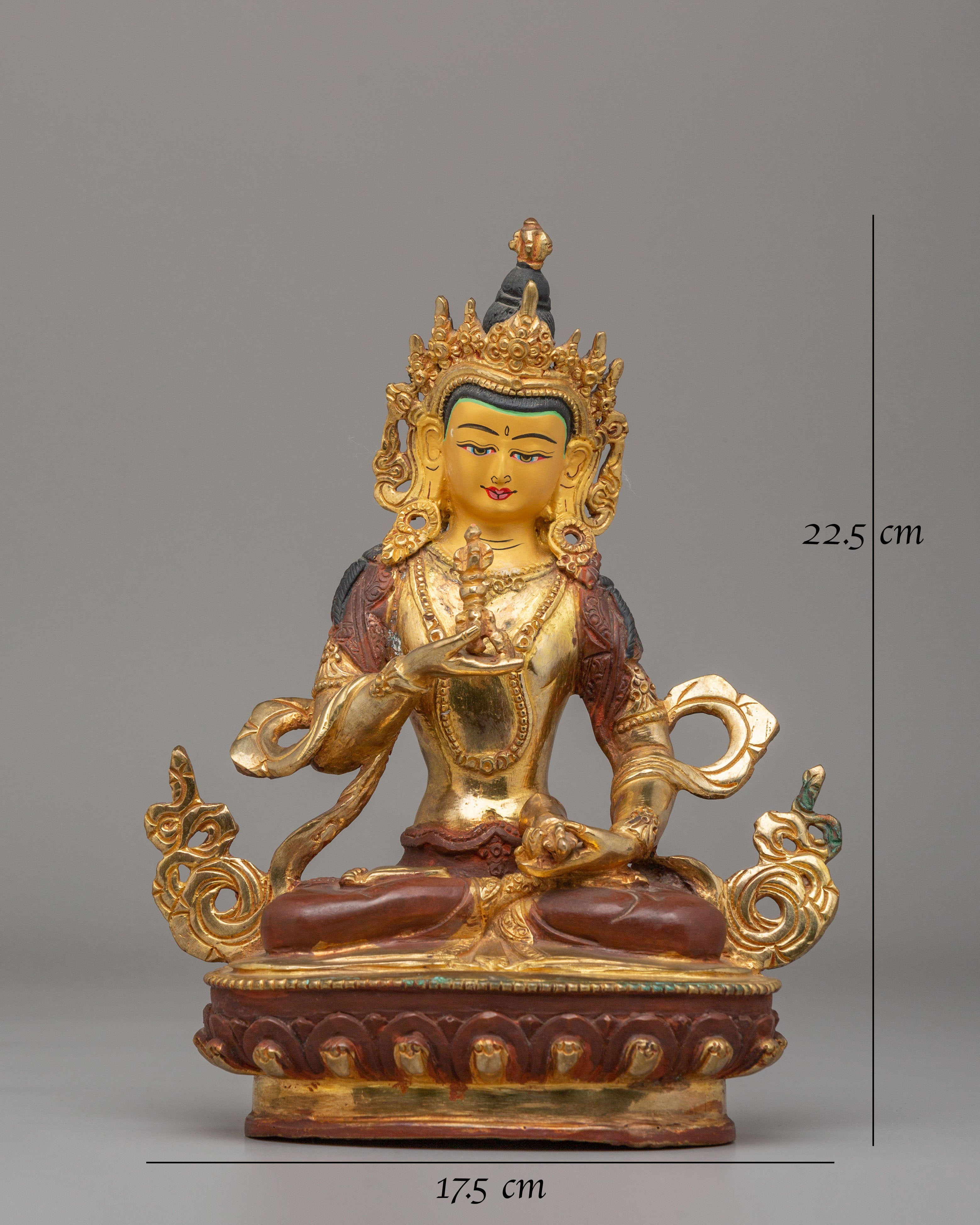 Divine Vajrasattva Statue | 24K Gold Plated Copper Vajrasattva