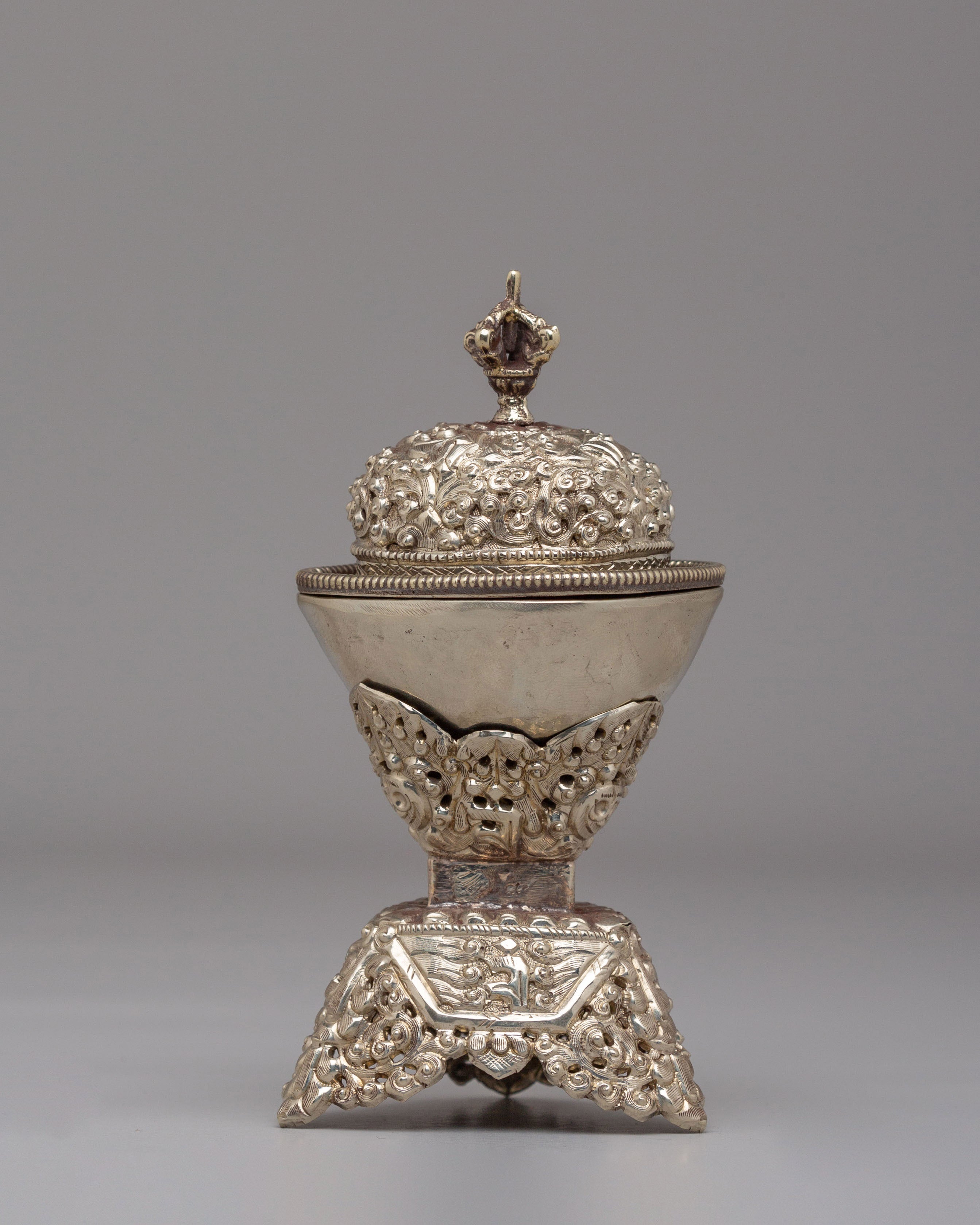 Handcrafted Tibetan Ritual Kapala | Vajrayana Offering Bowl