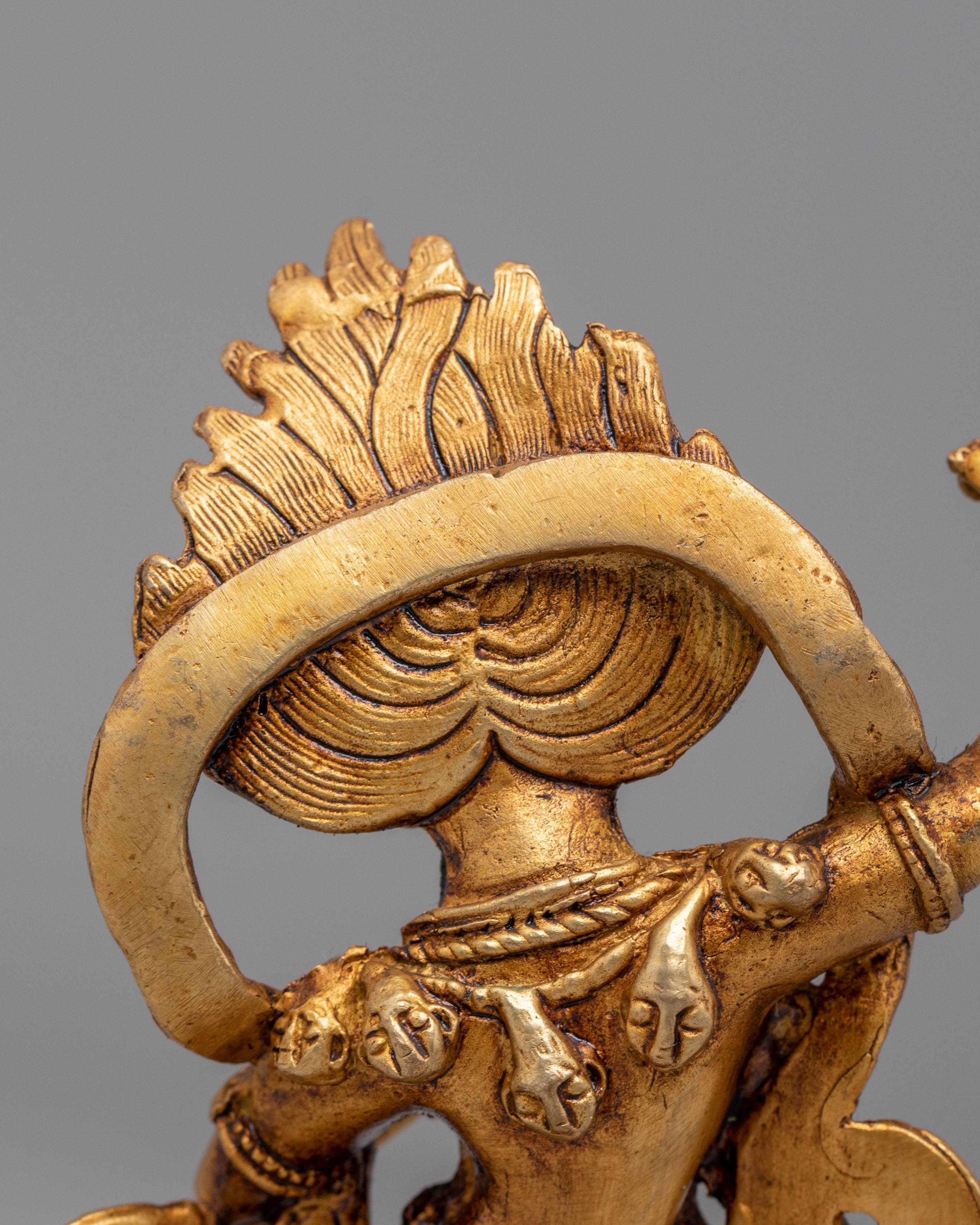 Tibetan Simhamukha Deity Sculpture | Wrathful Protector Art