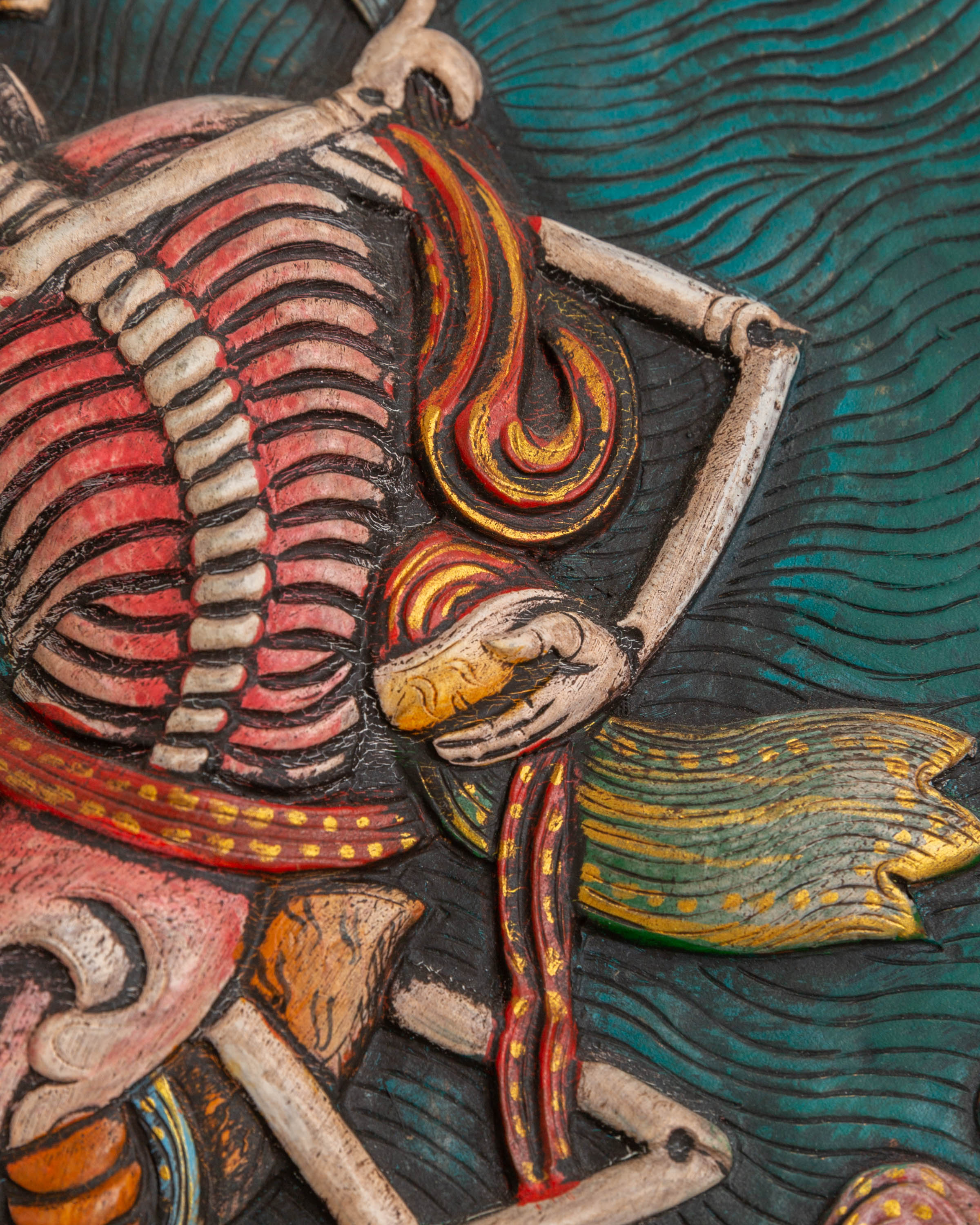 Handcrafted Chitipati Wall Hanging | Tibetan Protector Deity Artwork