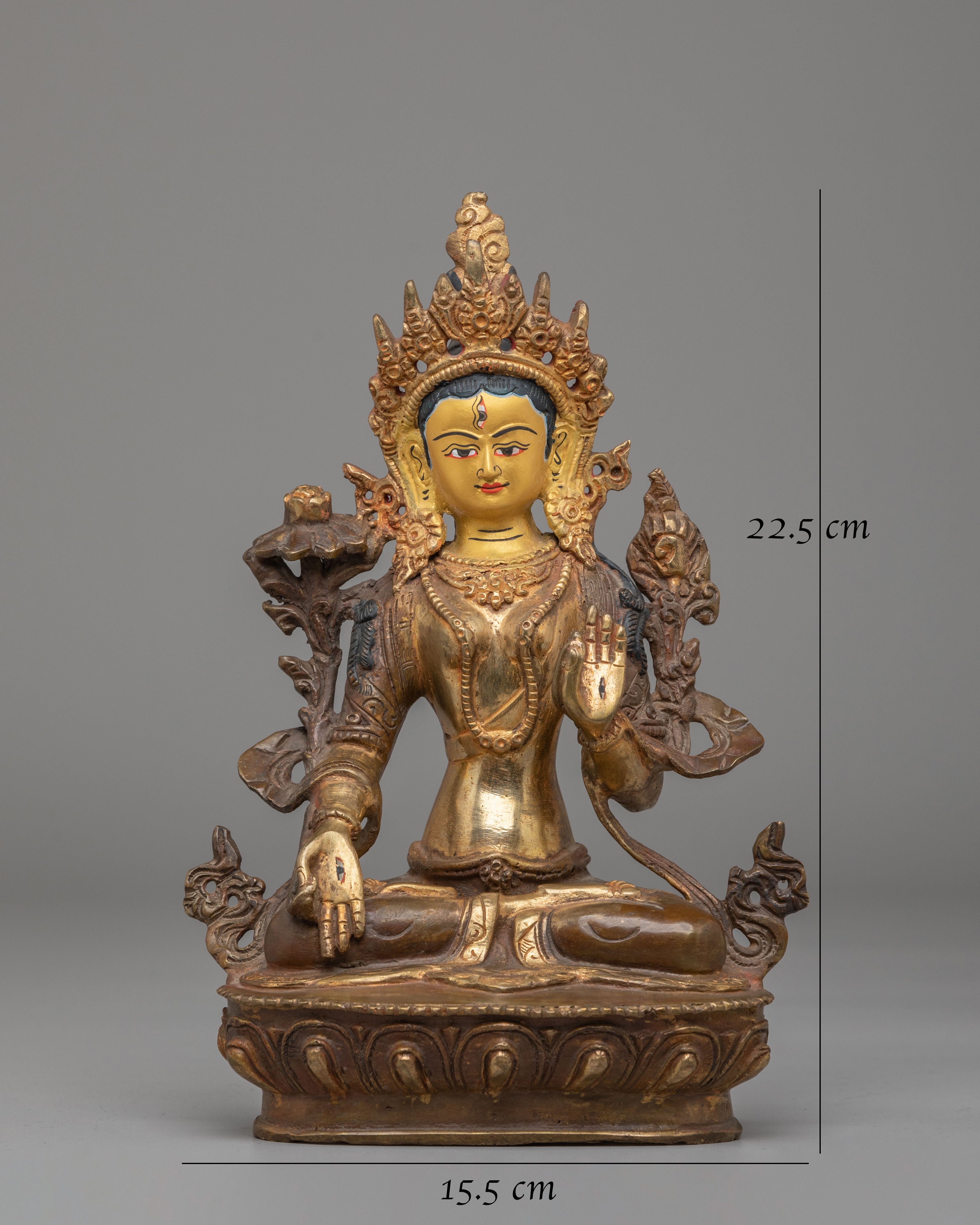Traditional Spiritual White Tara Sculpture | Tibetan Buddhist Deity Figurine