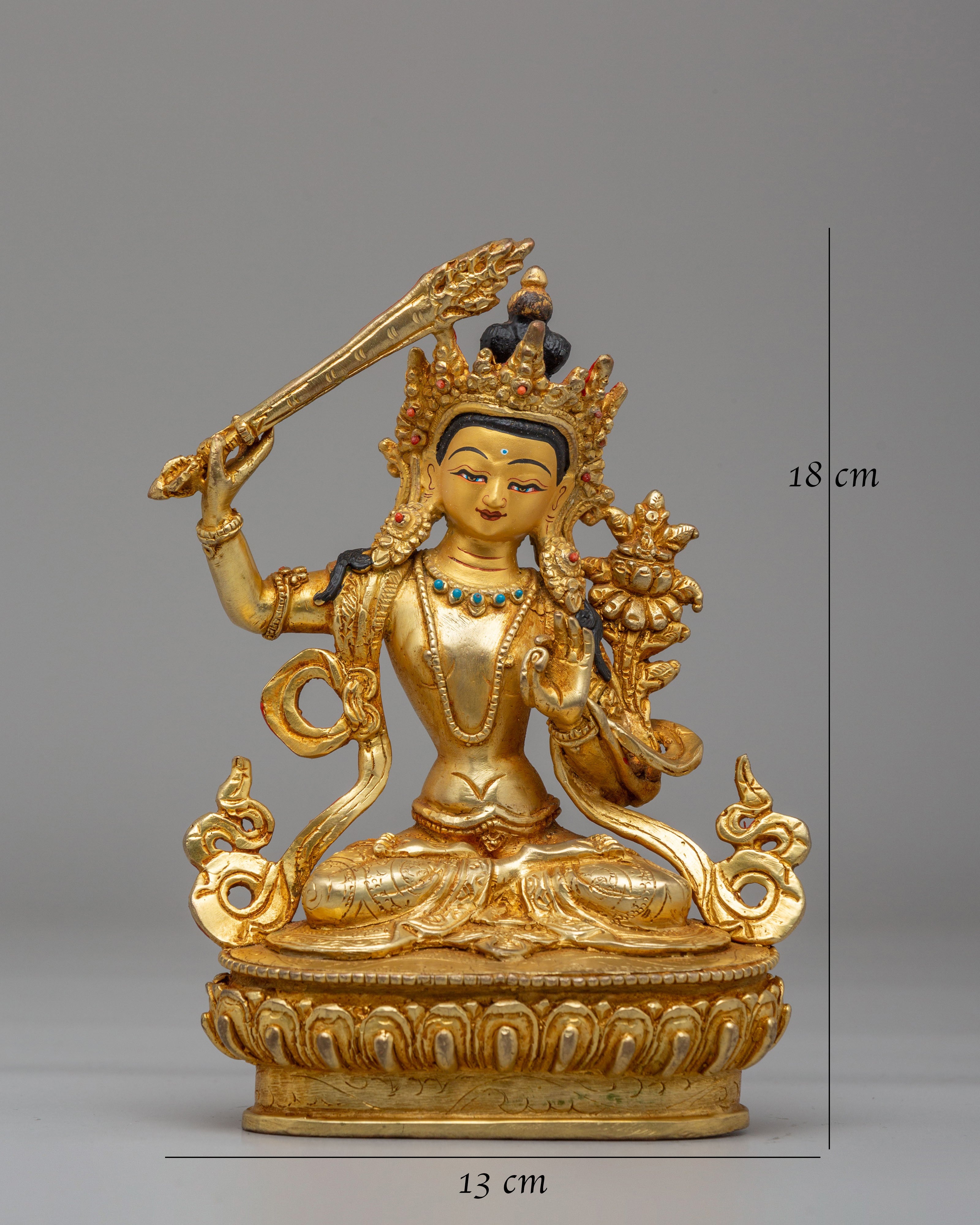 Sacred Bodhisattva Manjushri Statue | Wisdom Sculpture