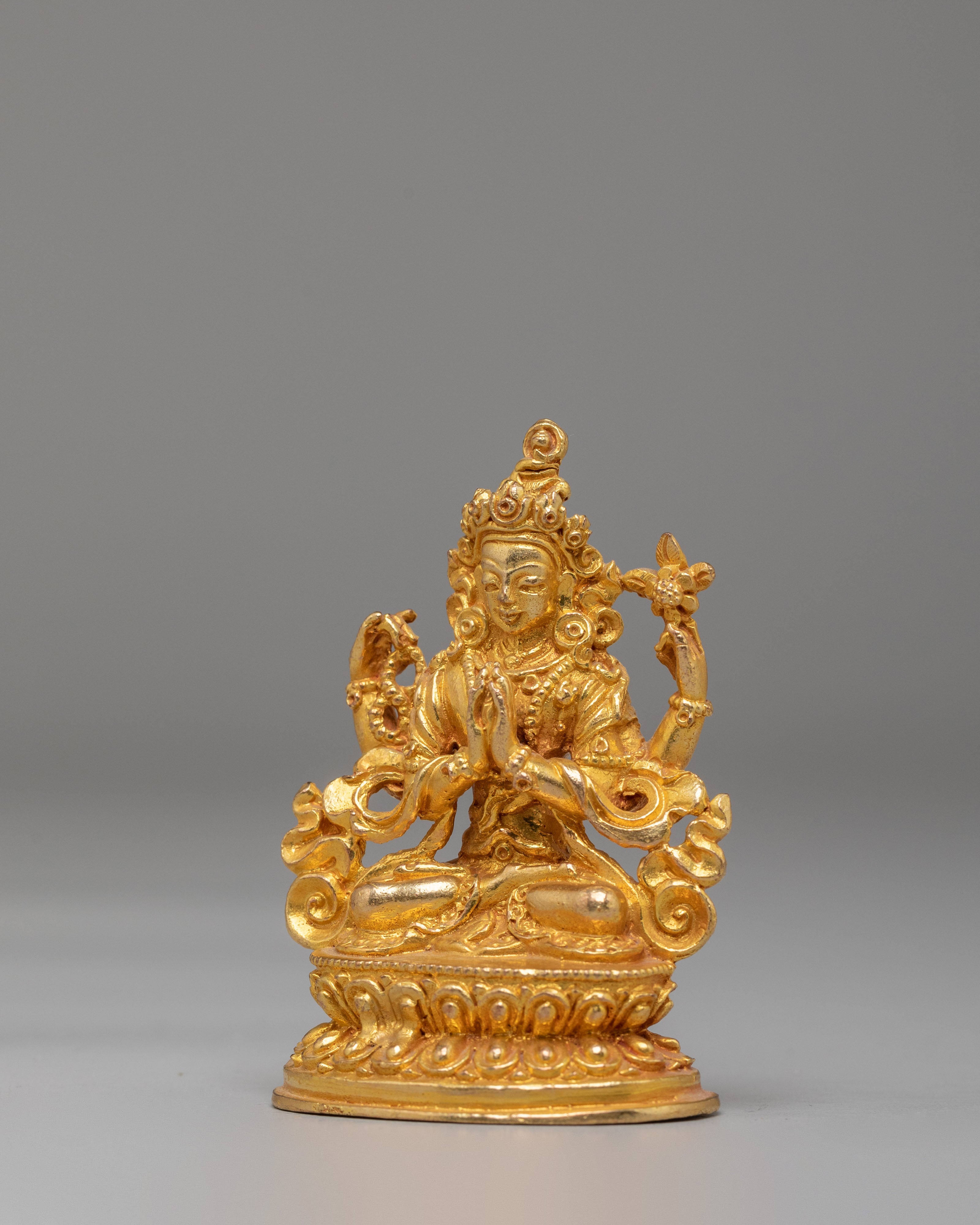 Ceremonial Buddhist Chenrezig Statue | Tibetan Avalokiteshvara Deity