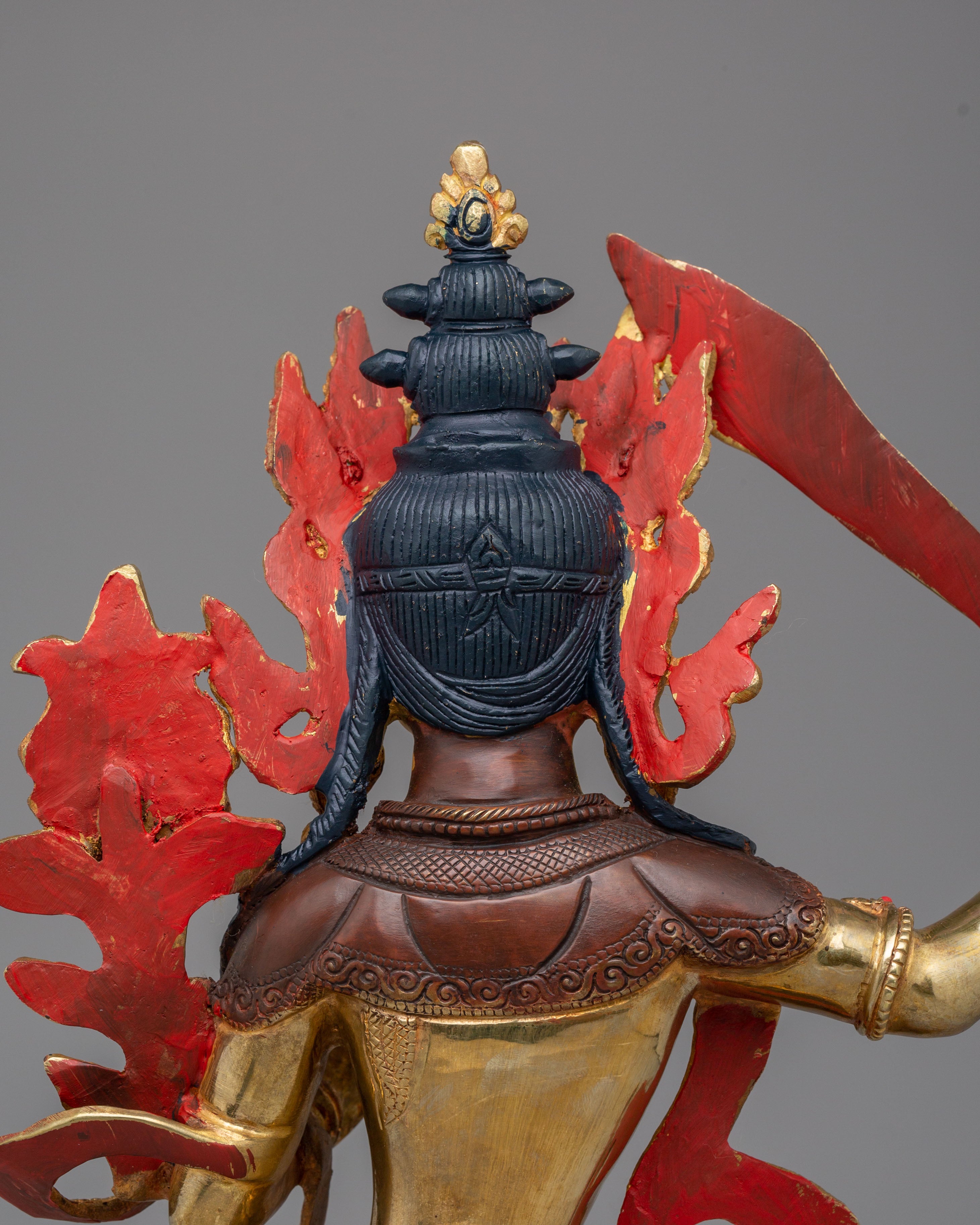 Spiritual Manjushri Altar Statue | 24K Gold Plated Tibetan Buddhist Deity