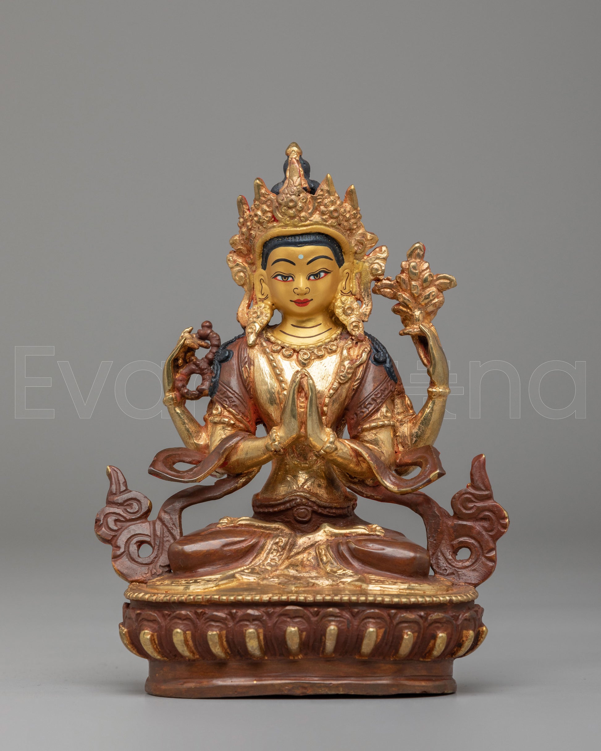 Four-Armed Chenrezig Himalayan Statue 