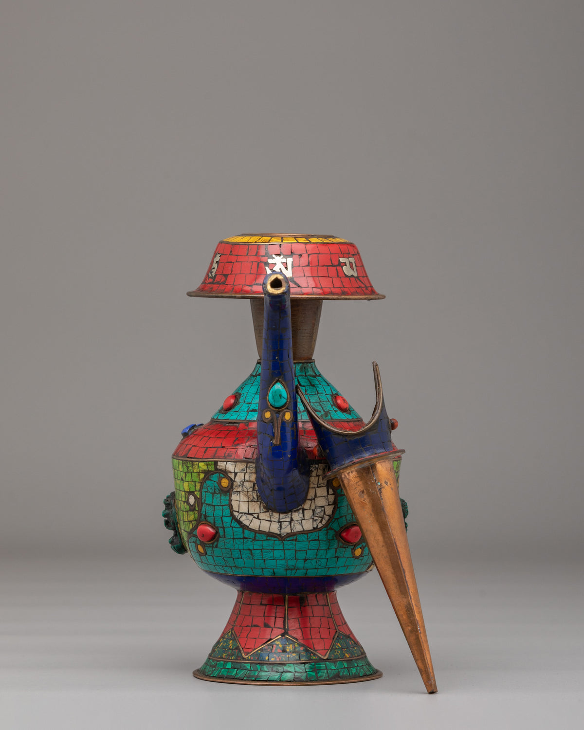 Handcrafted Bhumba with Green Tara | Tibetan Ritual Vessel for Sacred Offerings