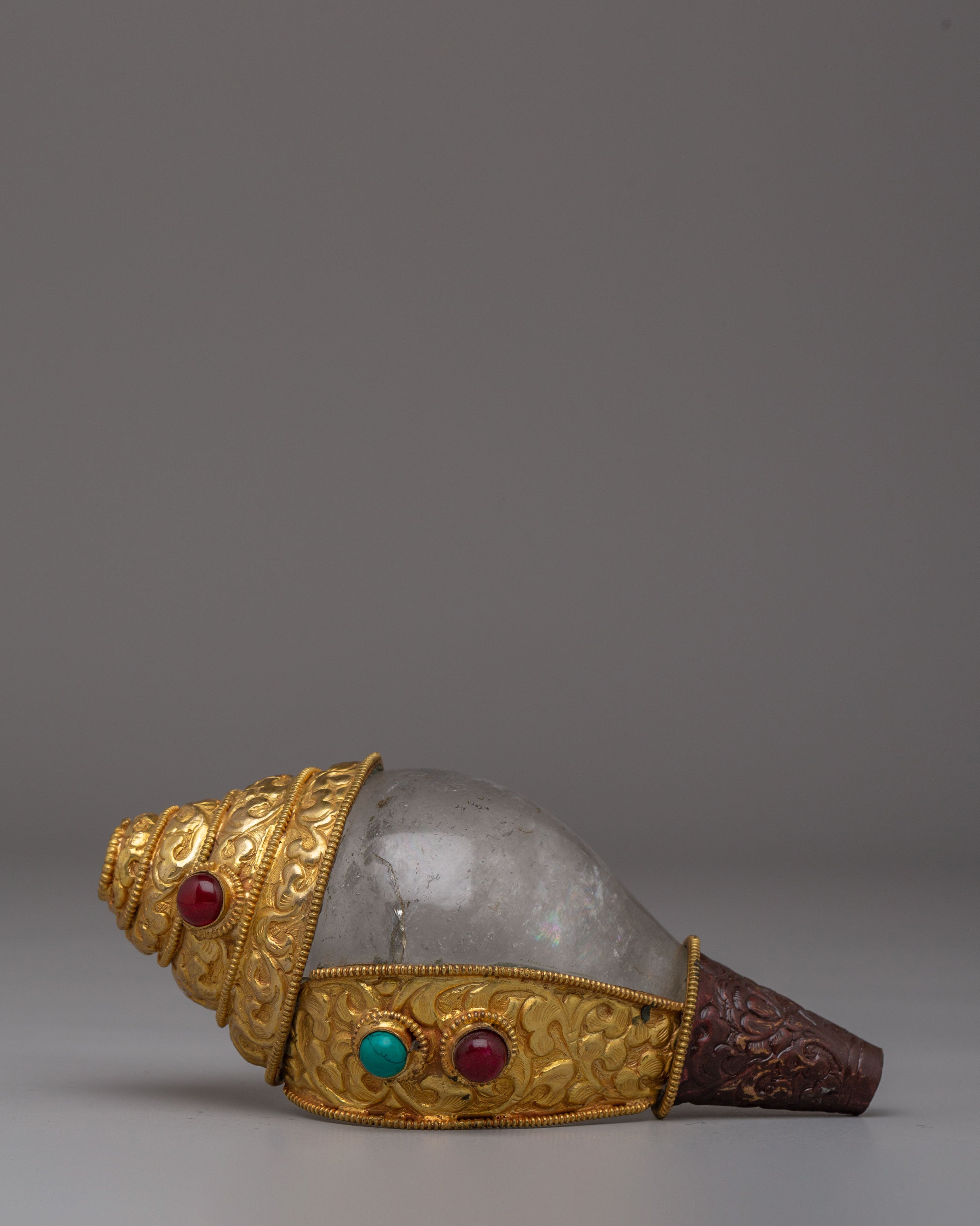 Handmade Buddhist Conch for Rituals | Tibetan Conch for Ritual Practice