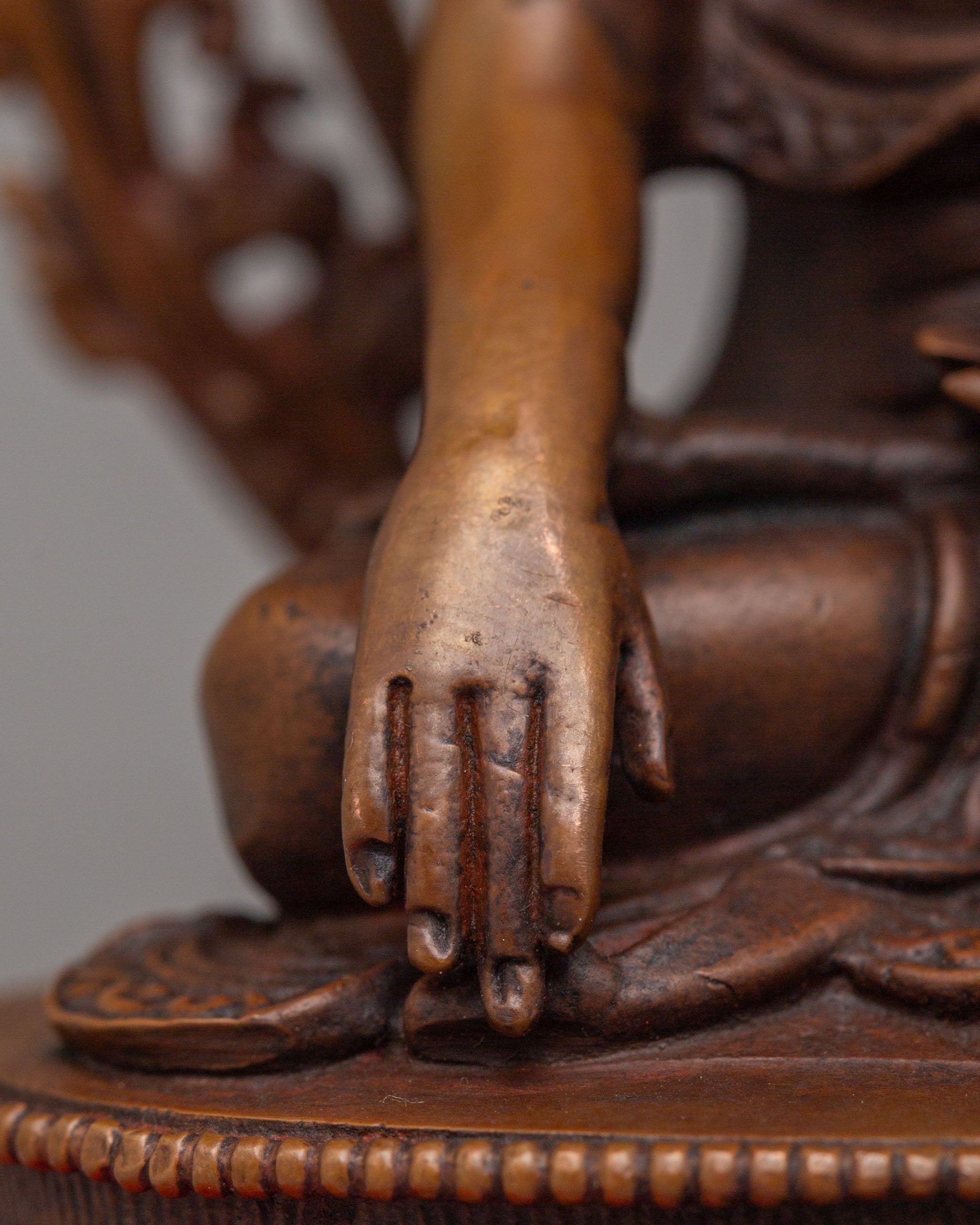 Tibetan Shakyamuni Buddha Deity Figurine | Handcrafted Wooden Statue