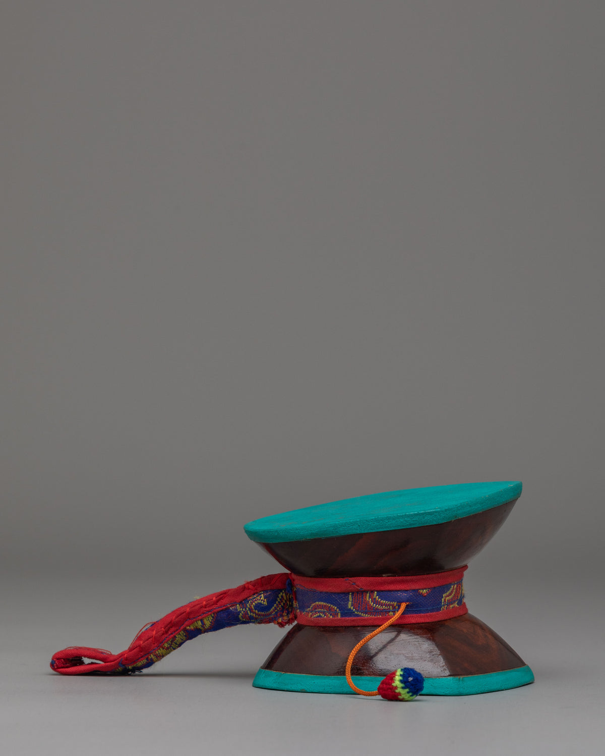 Tibetan Buddhist Ritual Damaru | Red Sandalwood Meditation Drum