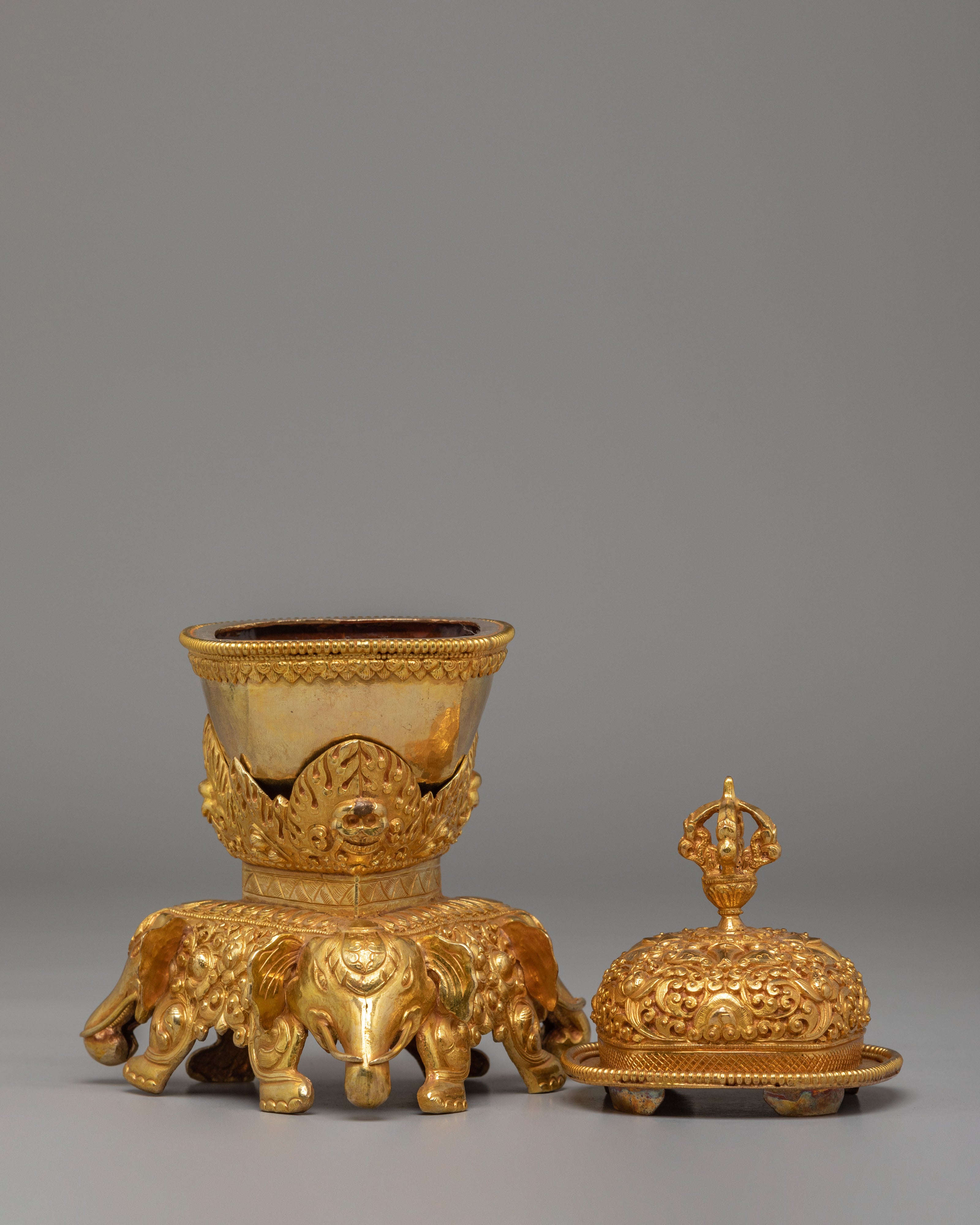 Traditional Kapala Offering Set | Handcrafted Ritual Skull Cup