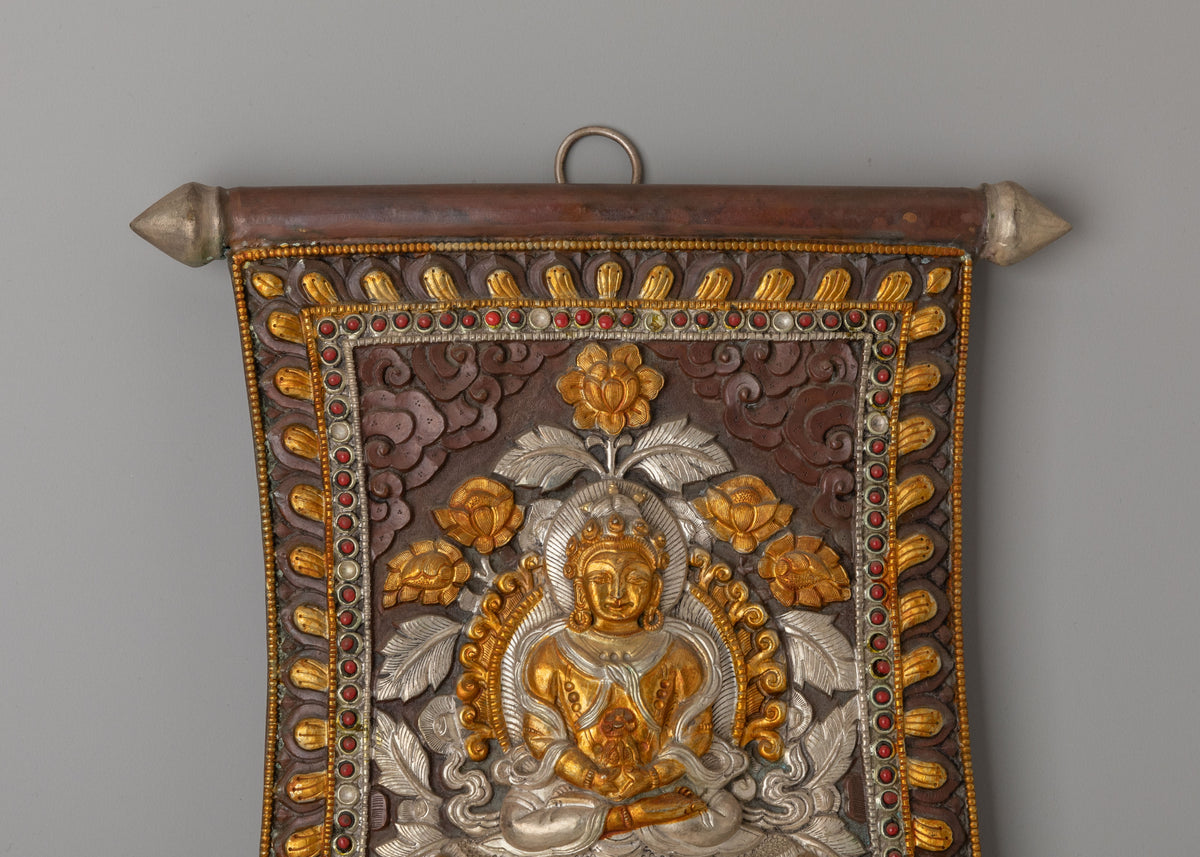 Amitayus Buddha Metal Thangka | Symbolizing Immortality