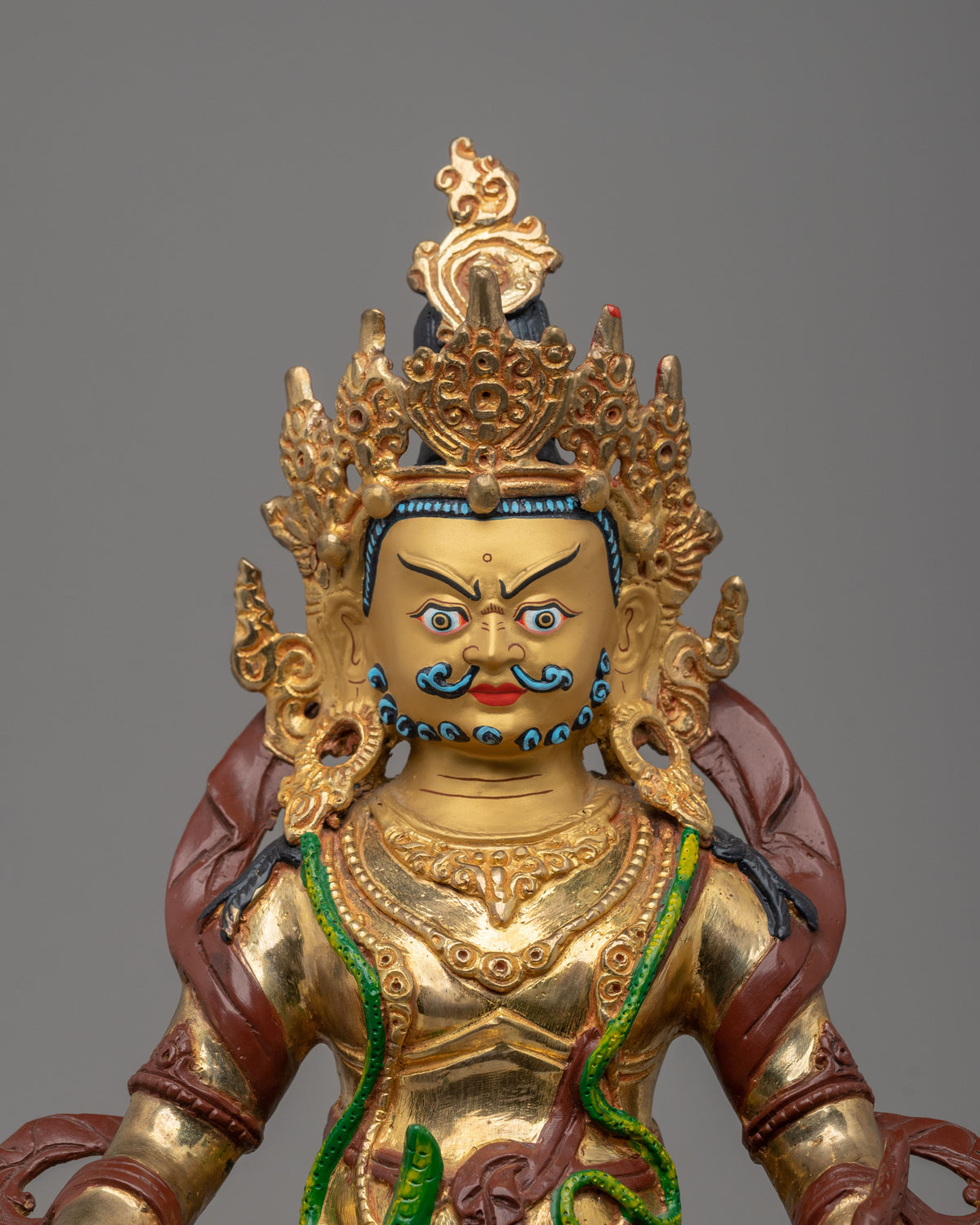Sacred Dzambhala God of Wealth Statue | Tibetan Prosperity Idol for Altar