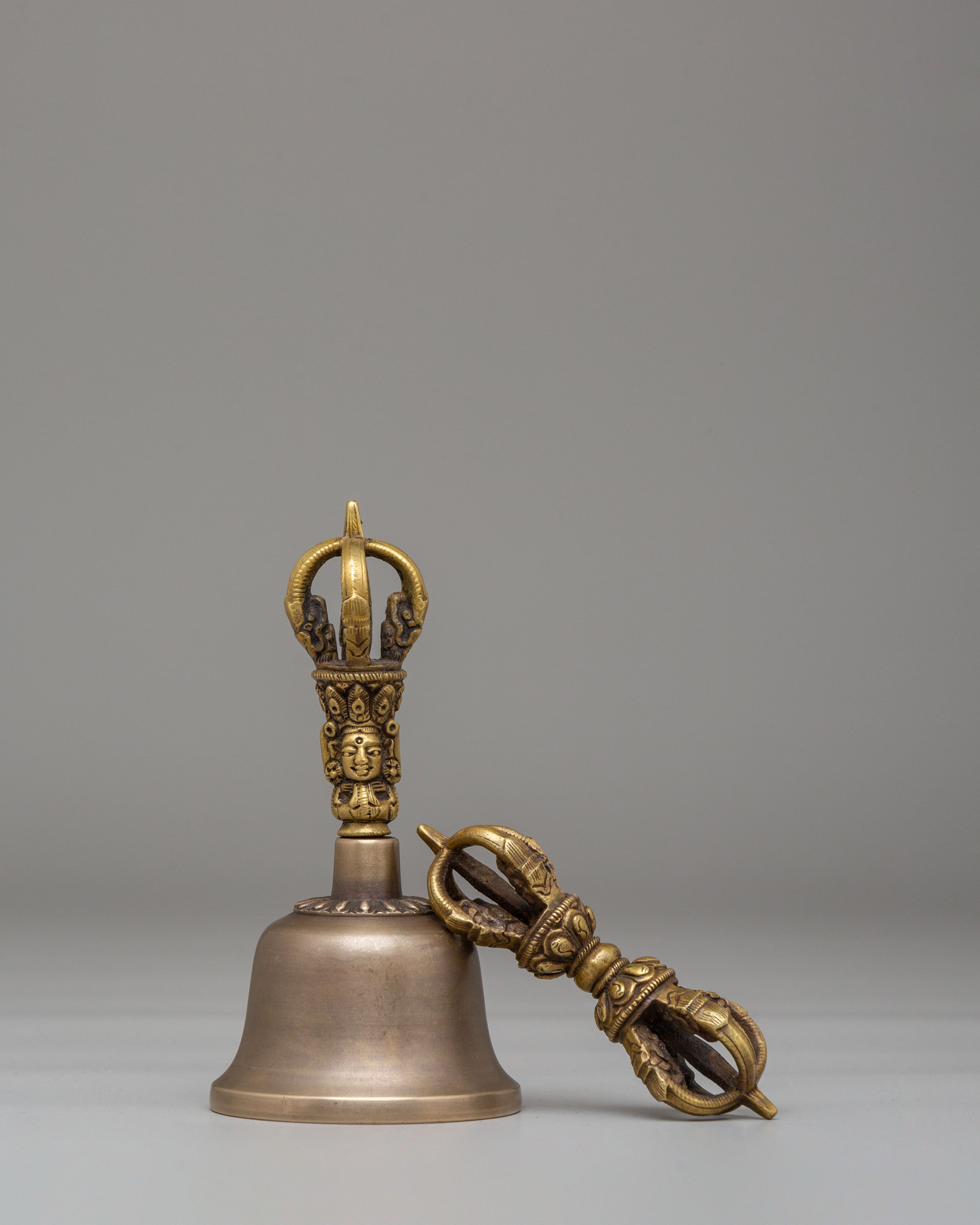 Traditional Vajra and Bell Set for Ritual | Sacred Tibetan Ritual Tools