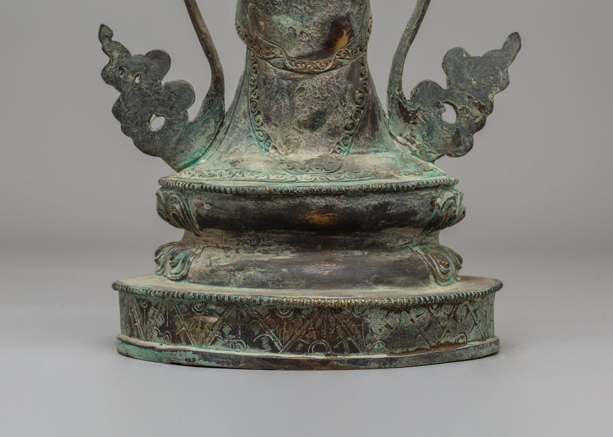 Traditional Siddhaikavira Manjushri Figurine | Spiritual Sculpture for Meditation