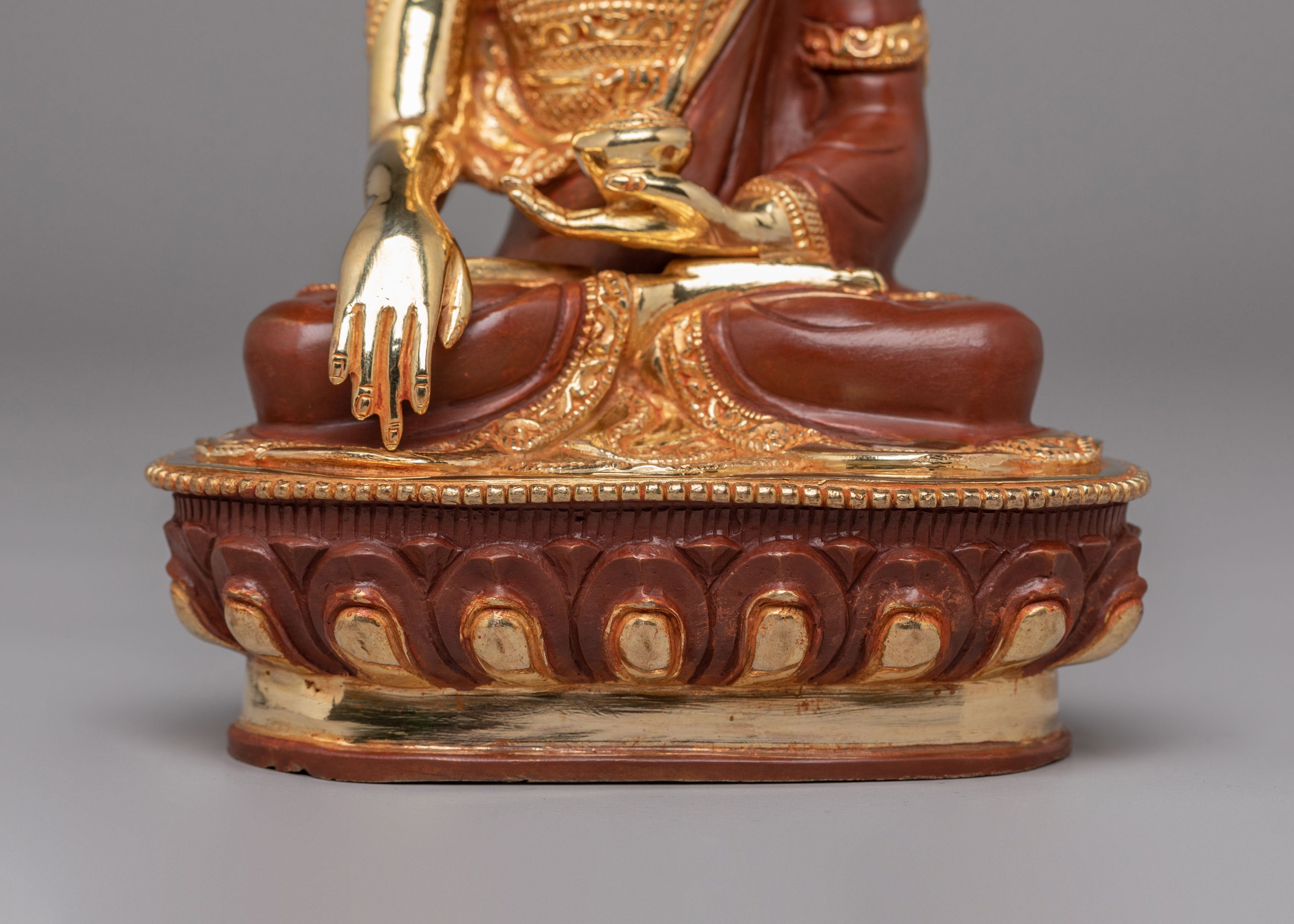 Historic Shakyamuni Buddha Statue | Gold Plated Buddhist Altar Decor