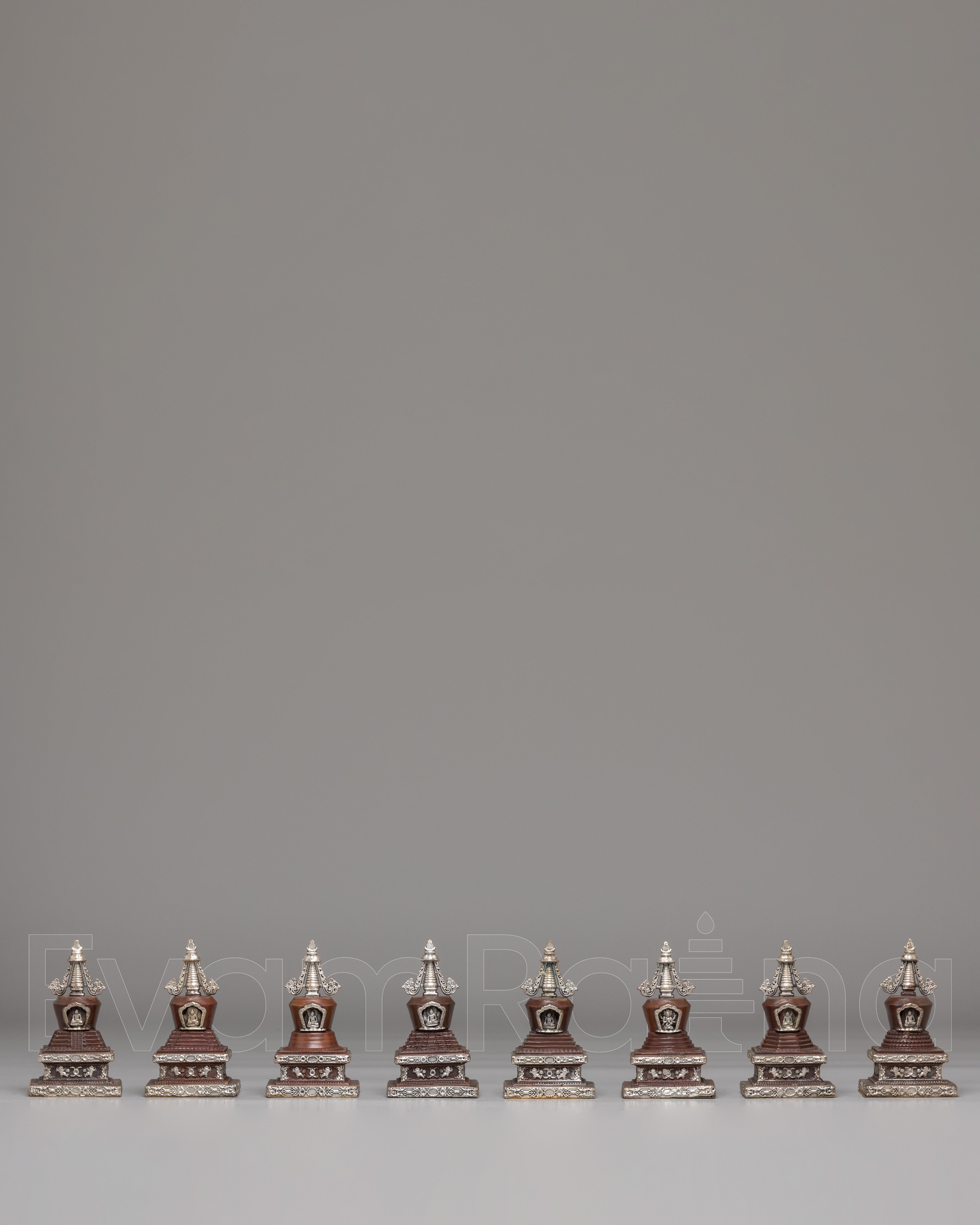 Tibetan Eight Great Stupa Set
