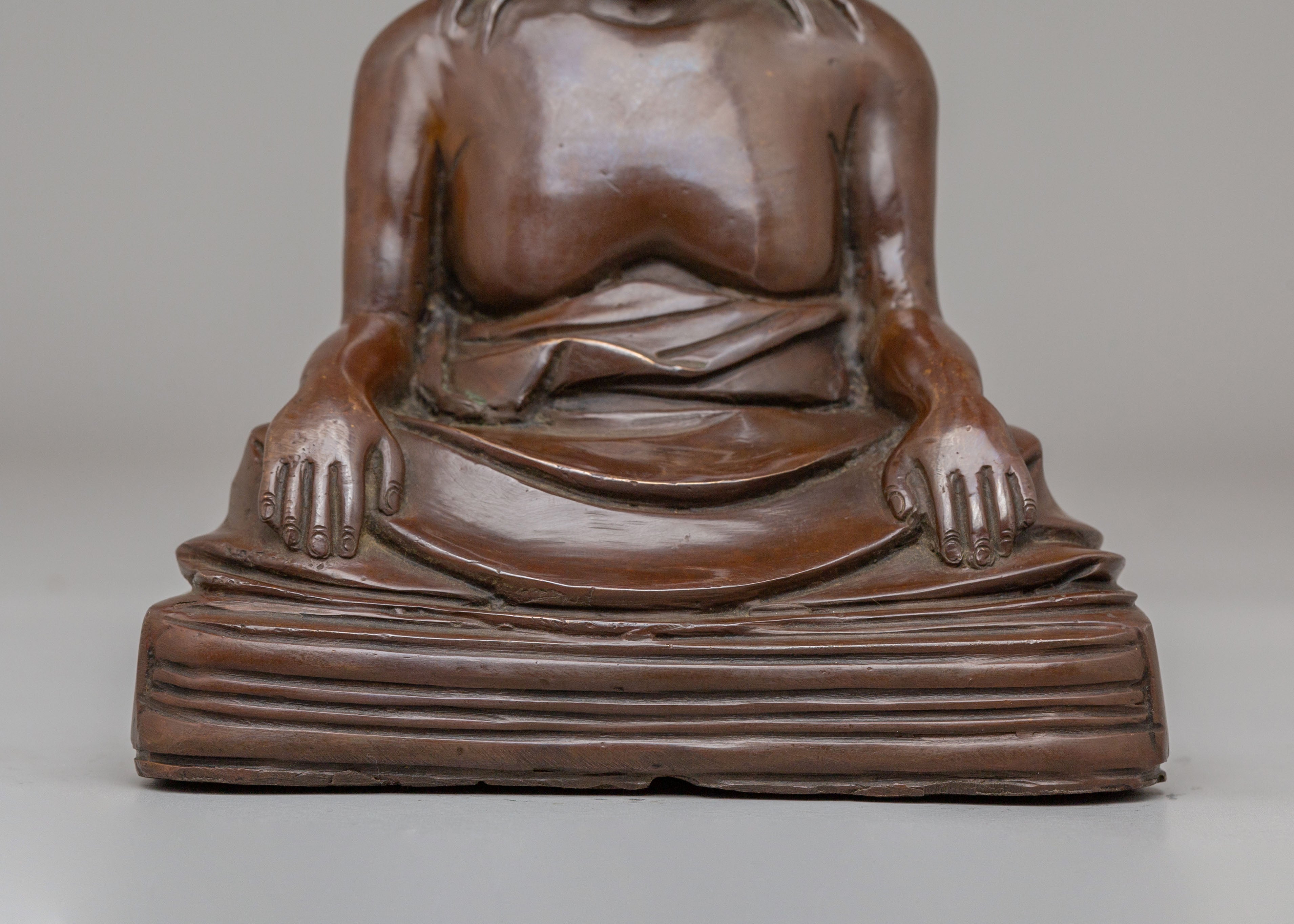 Dilgo Khyentse Rinpoche Statue | Oxidized Copper Buddhist Master