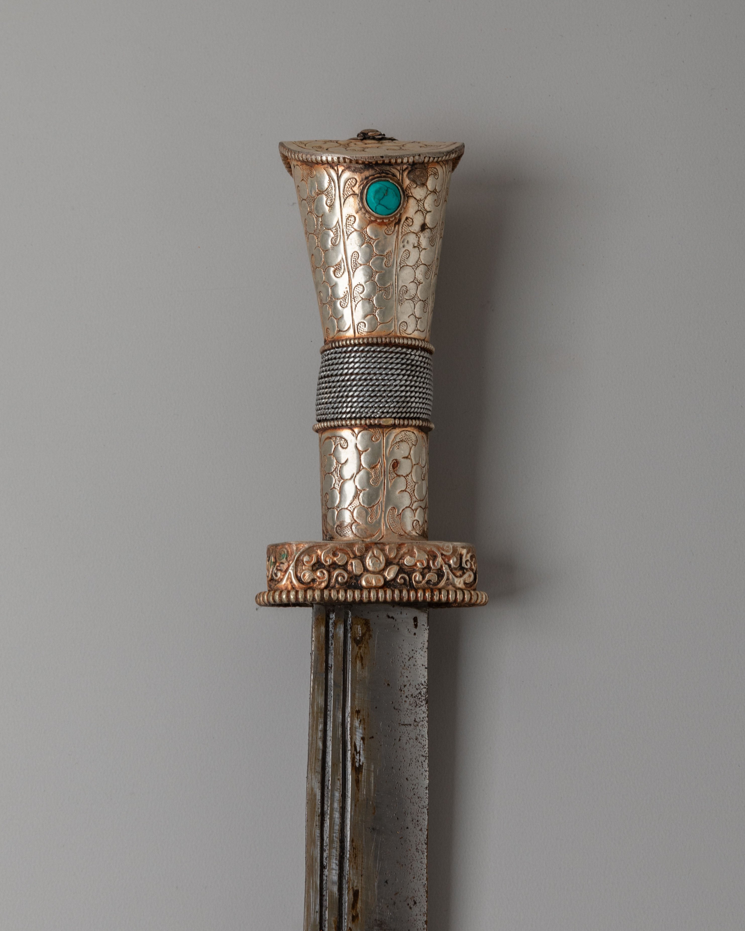 Traditional Ceremonial Knife | Silver Plated Ritual Blade for Decor