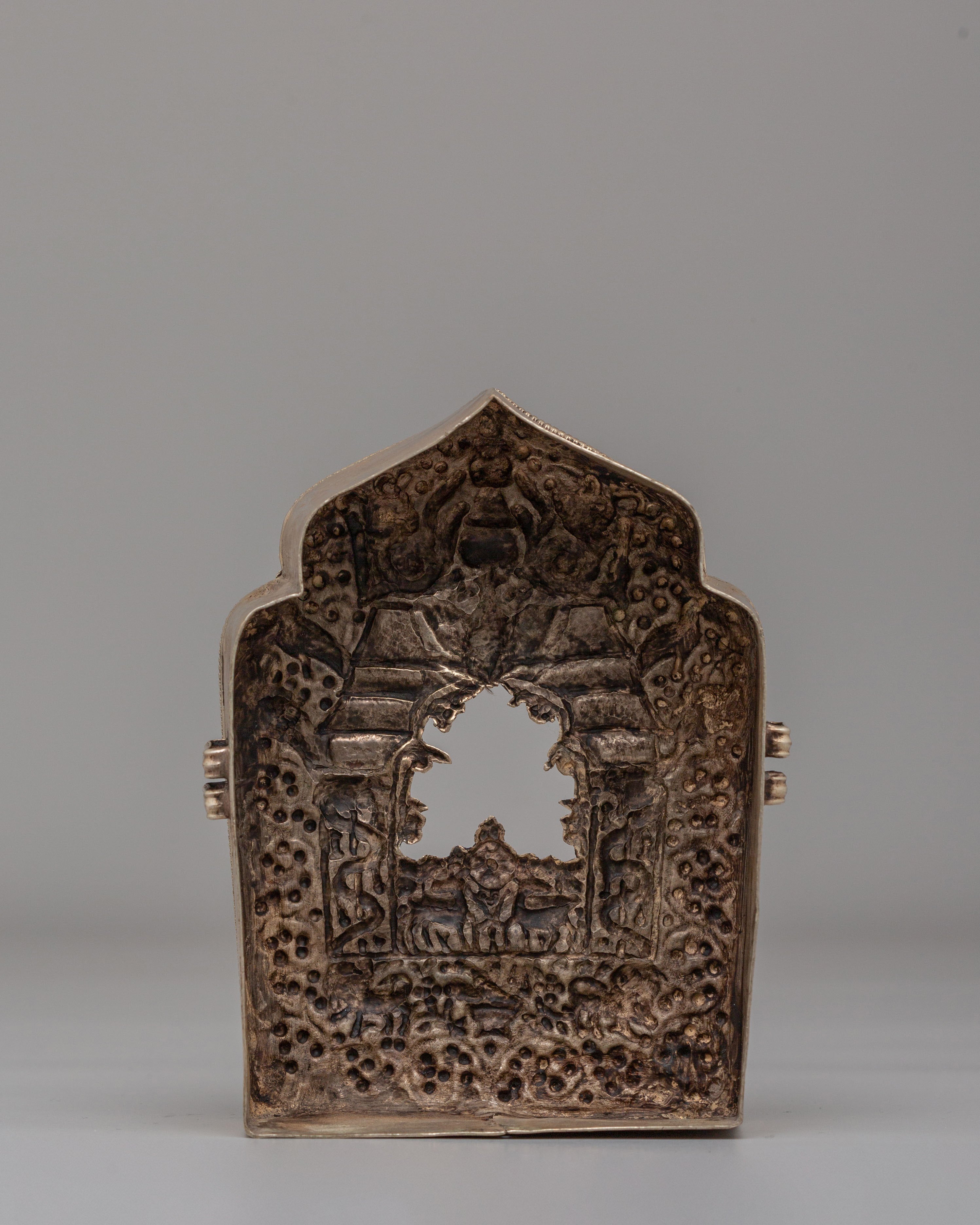 Sacred Himalayan Portable Shrine Ghau Box | Spiritual Protection Amulet