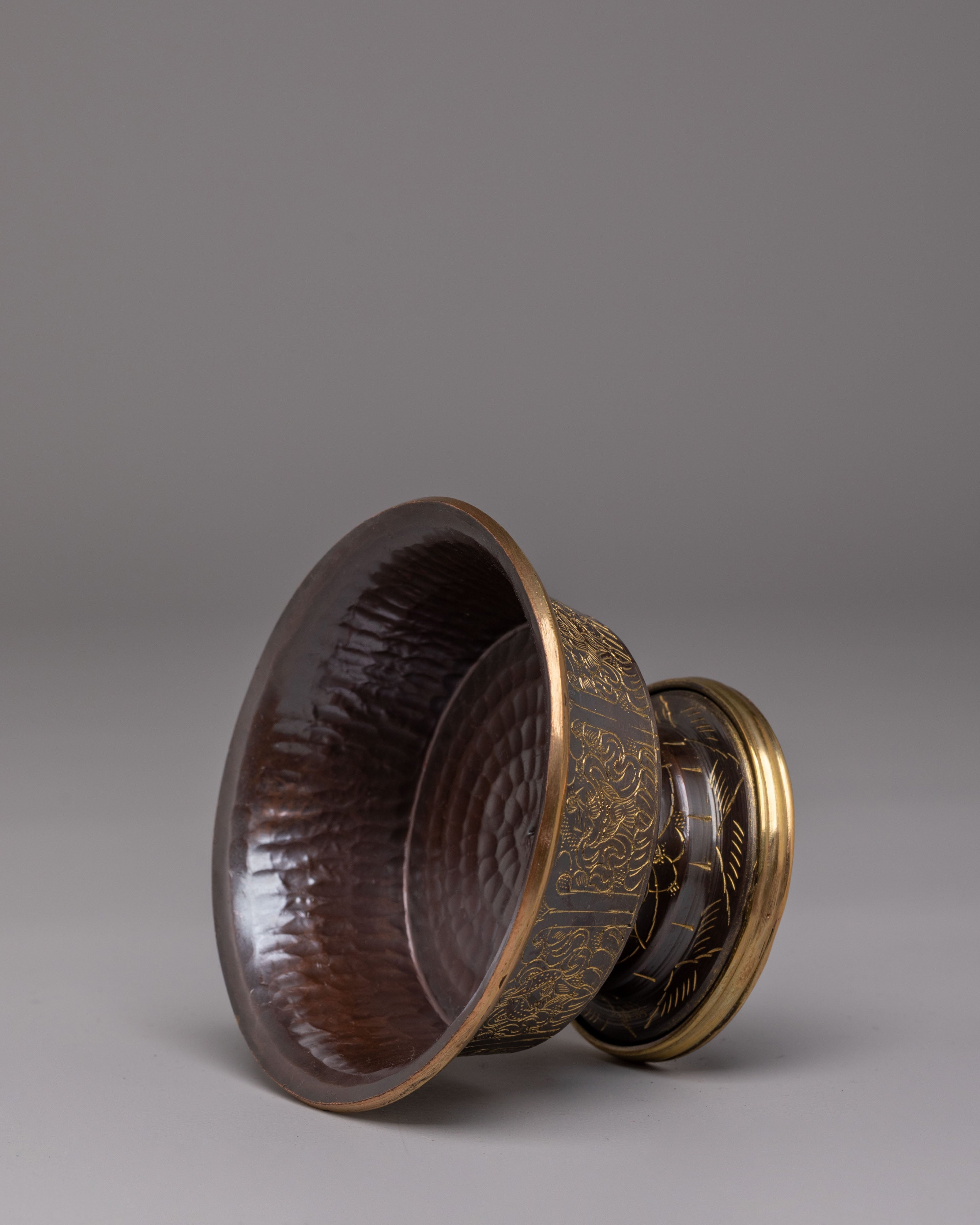 Ritual Offering Bowls Set | Handcrafted Tibetan Ritual Bowls