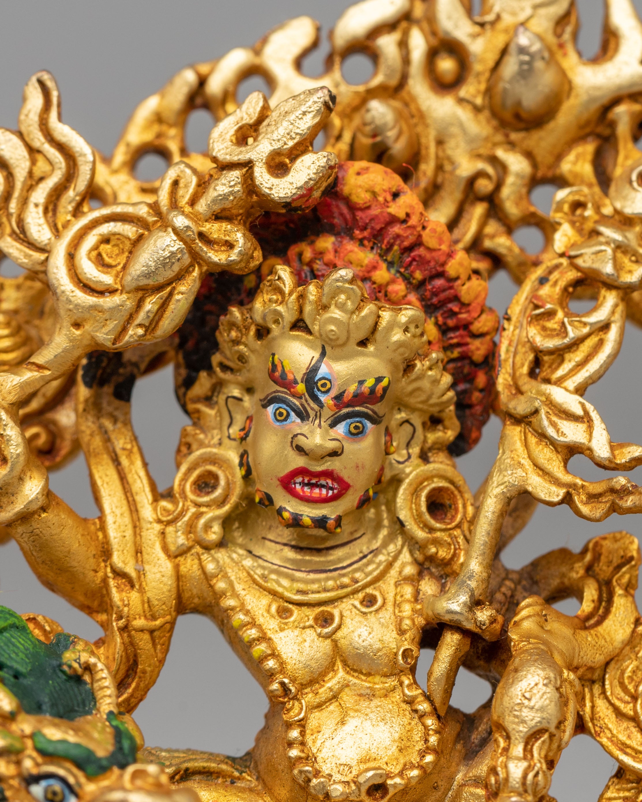 White Dzambhala Statue for Altar | Handmade Copper Statue