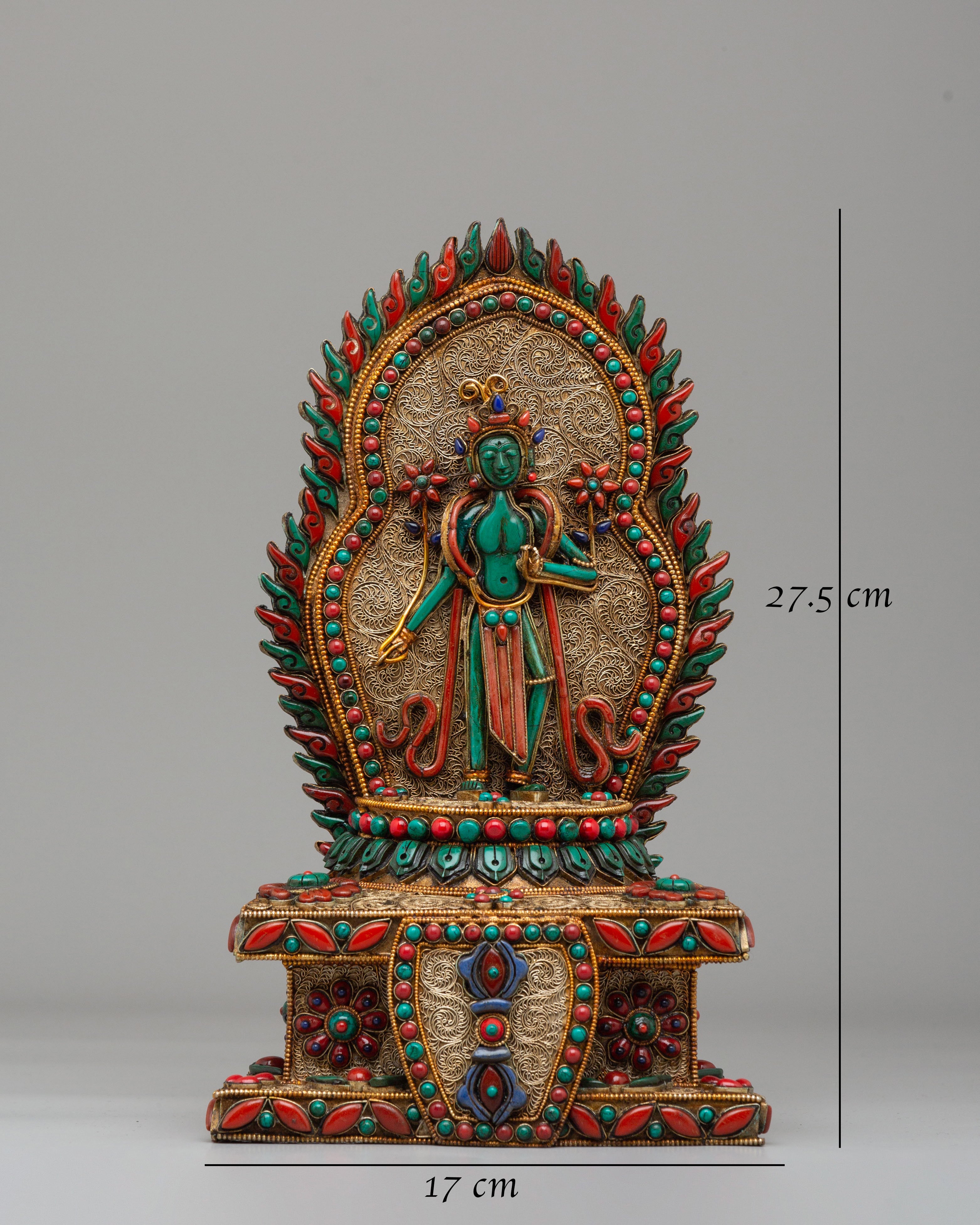Tibetan Standing Green Tara Statue | Goddess of Compassion and Protection
