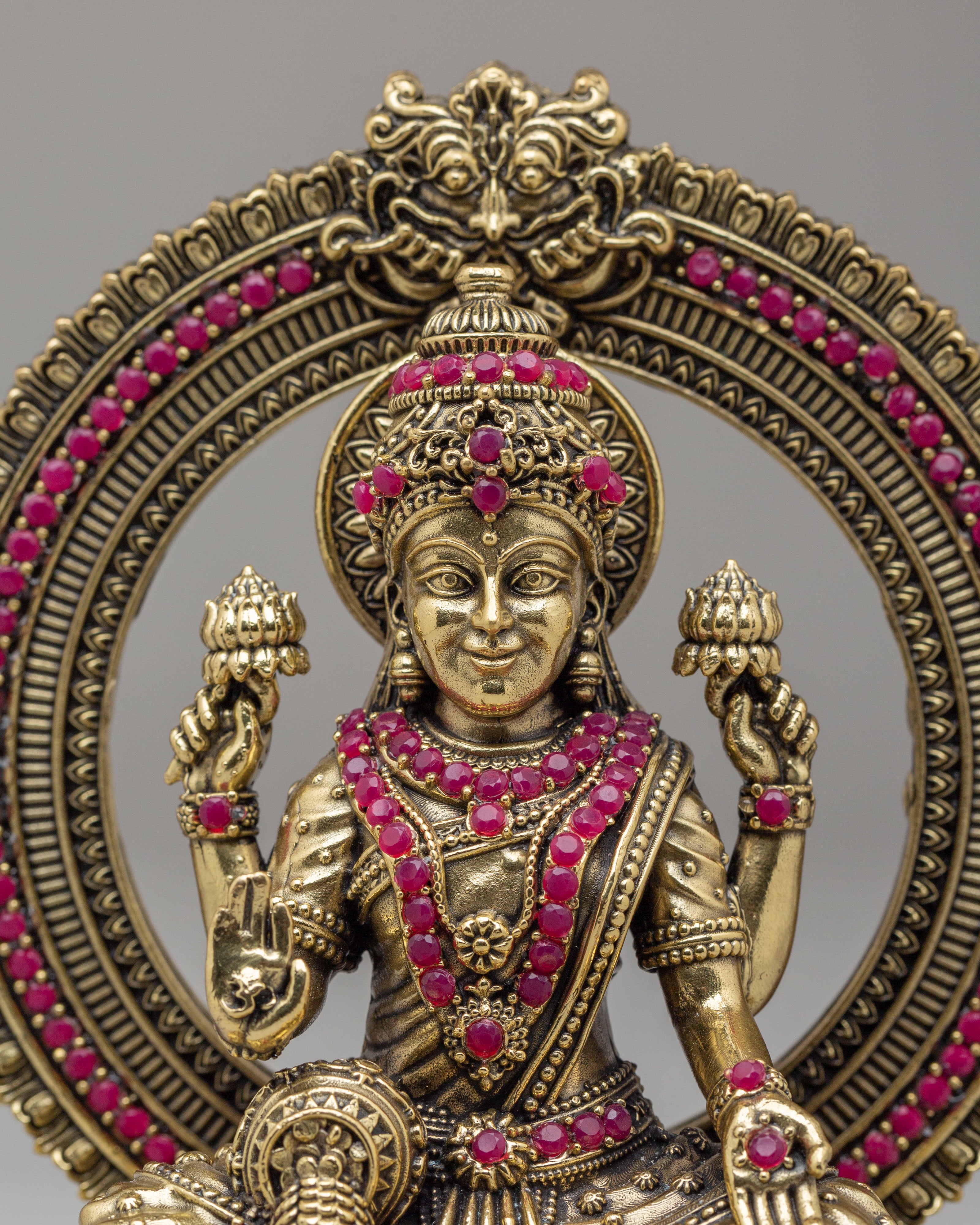 Handcrafted Laxmi Altar Statue | Copper and Bronze Hindu Goddess Sculpture