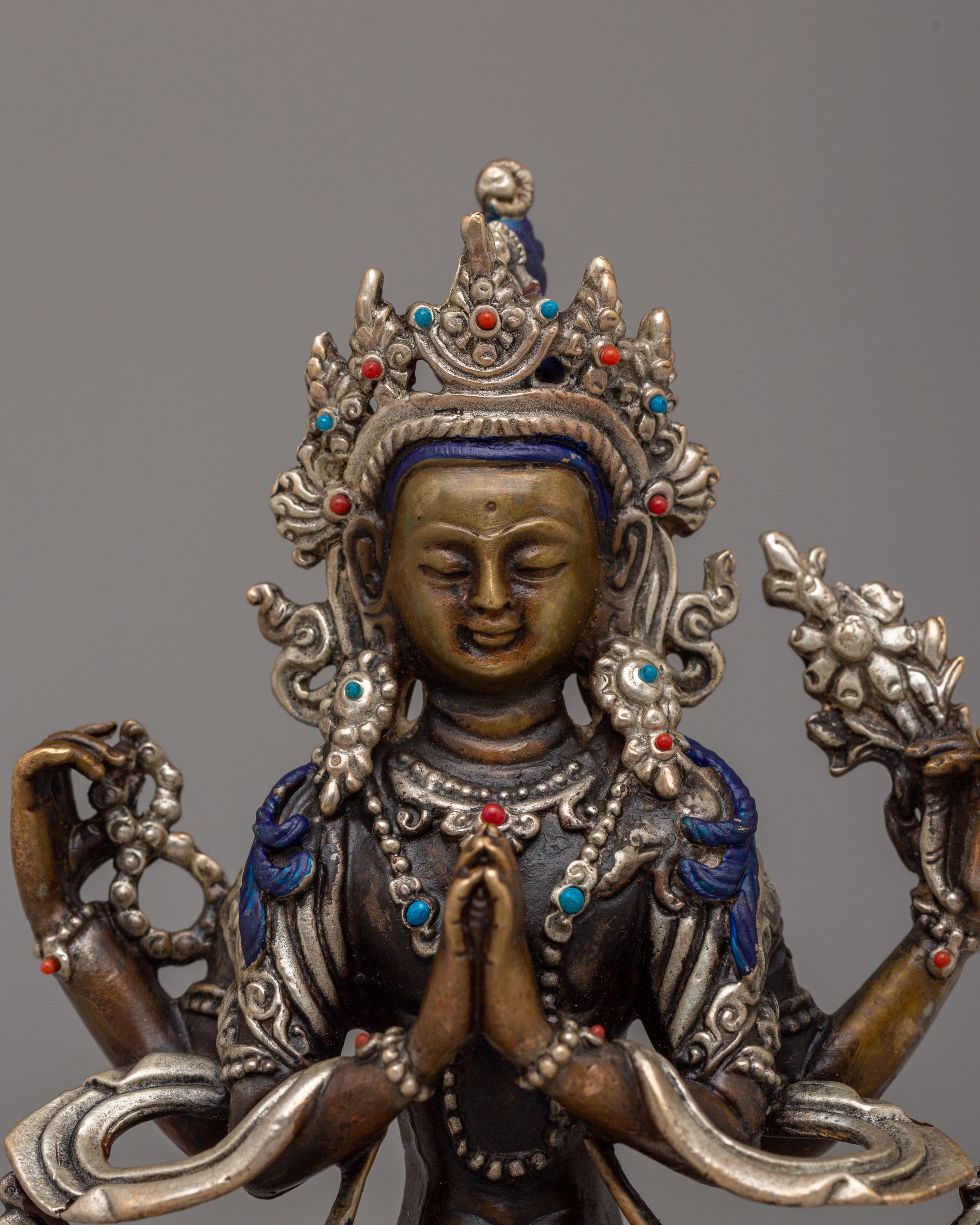 Handmade Chenrezig Compassion Deity Statue | Symbol of Infinite Love & Mercy