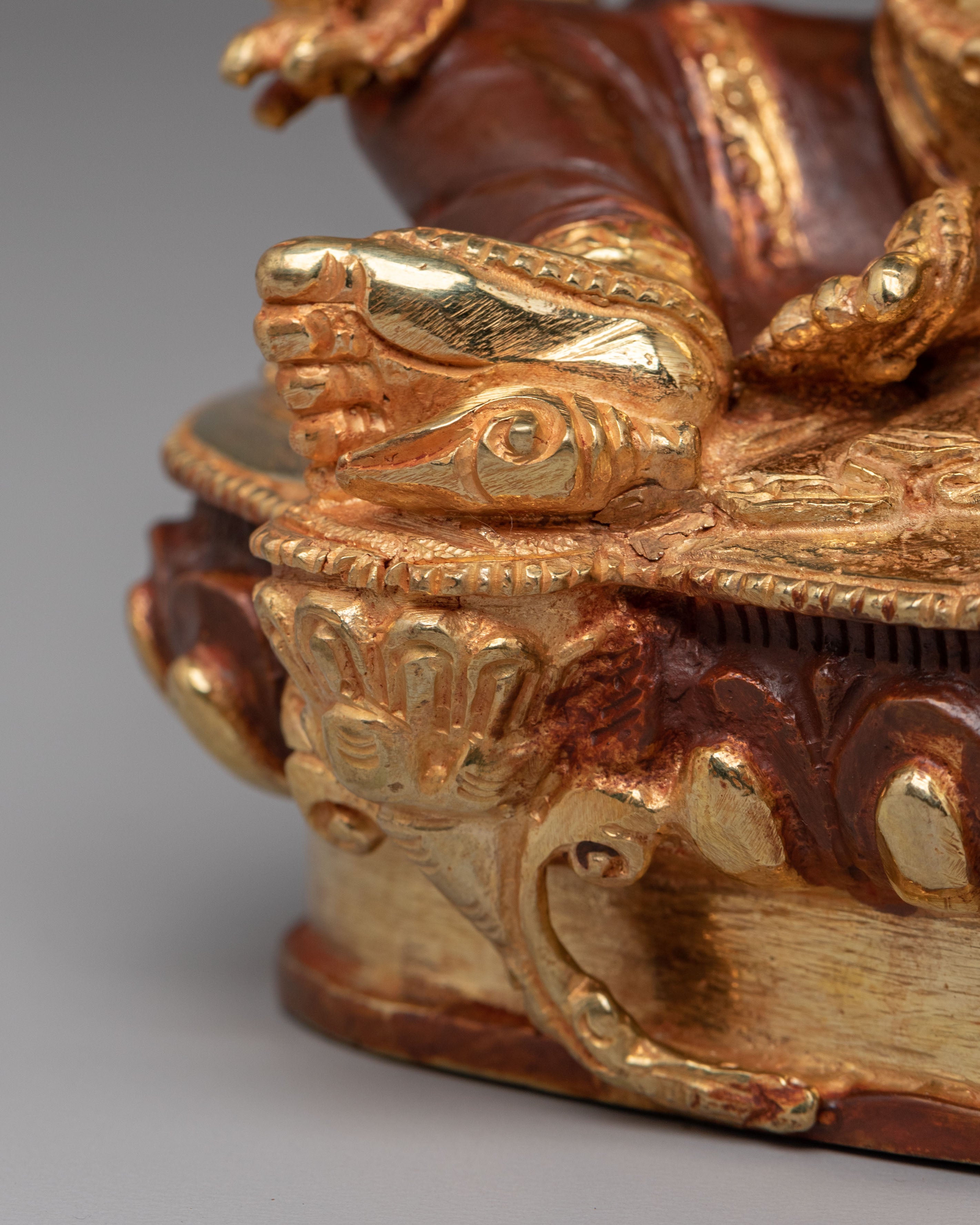 Traditional Dzambhala Wealth Deity Statue | Copper Body for Spiritual Blessings