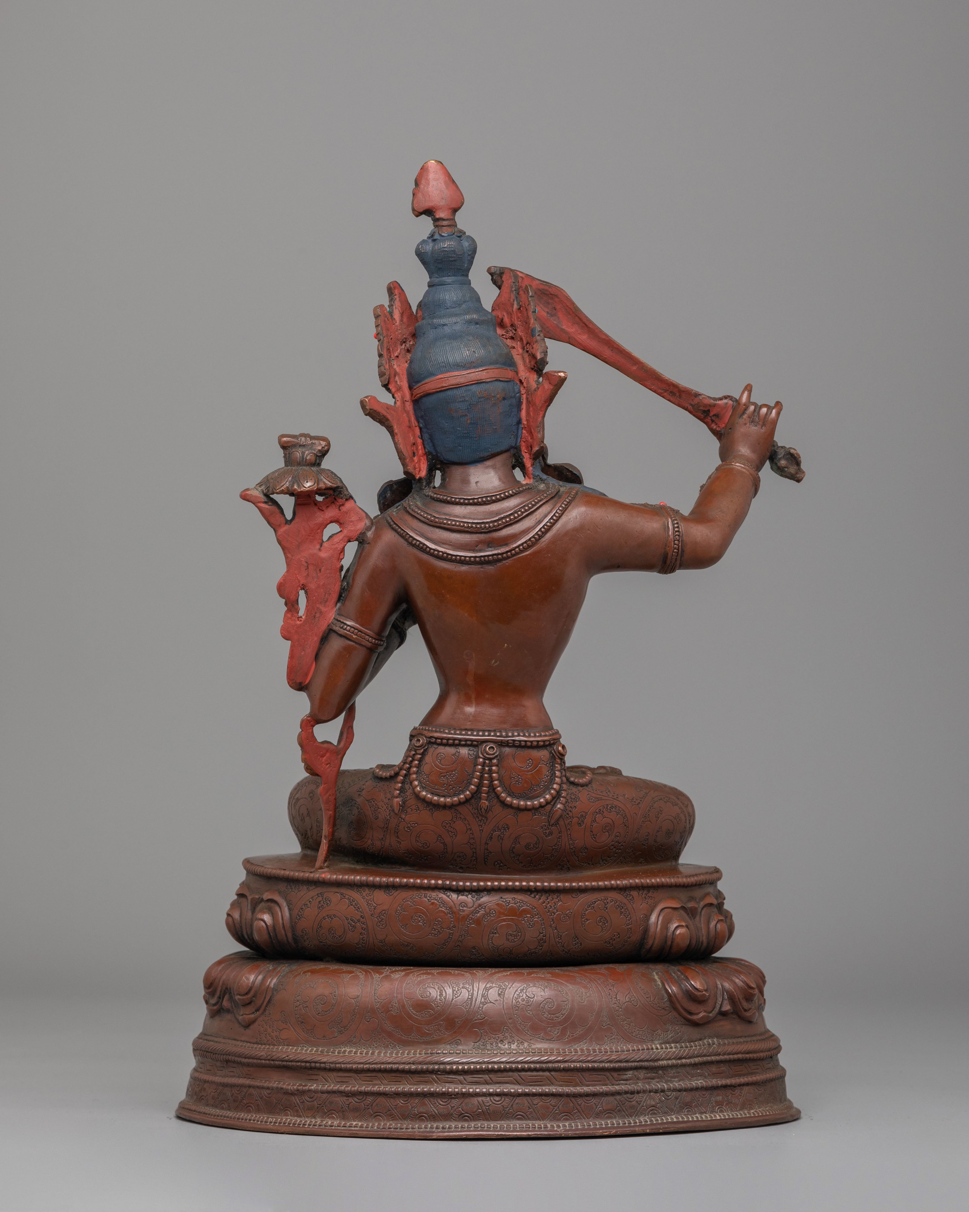 Tibetan Altar Manjushri Statue | Copper Body with 24K Gold Plating