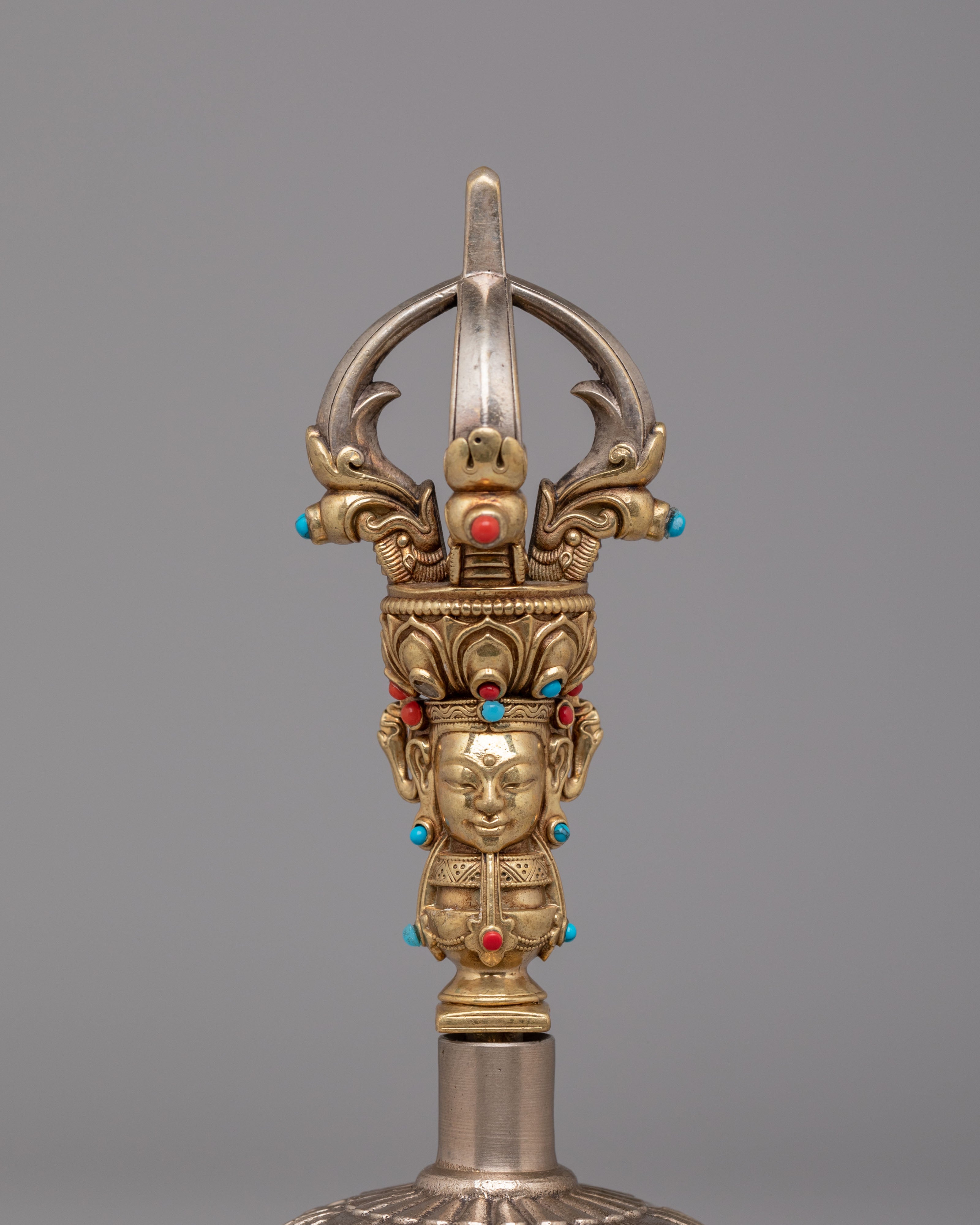 Traditional Tibetan Ritual Bell and Vajra Set | Handcrafted Altar Tools