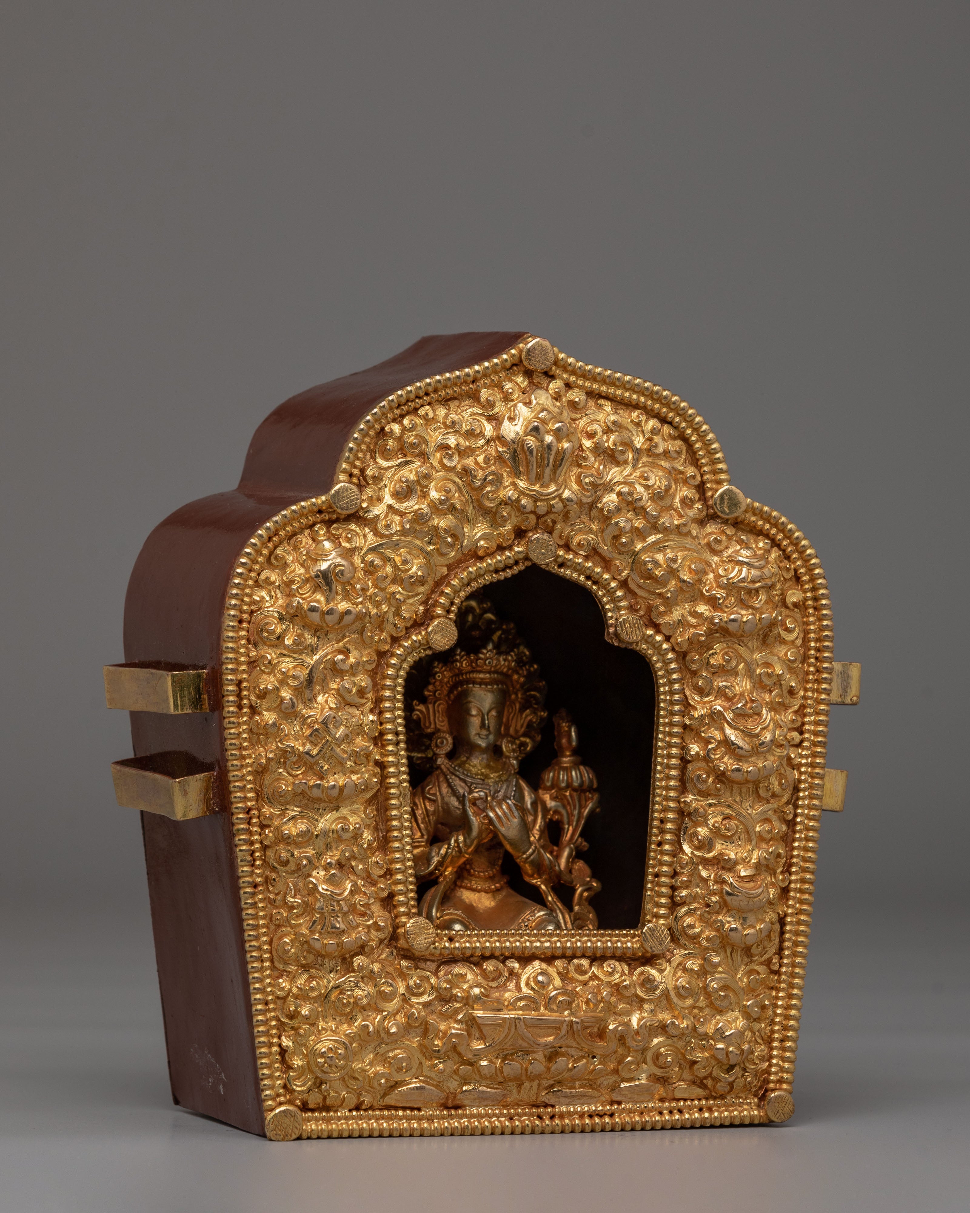 Spiritual Altar Ghau Box | Tibetan Copper Shrine