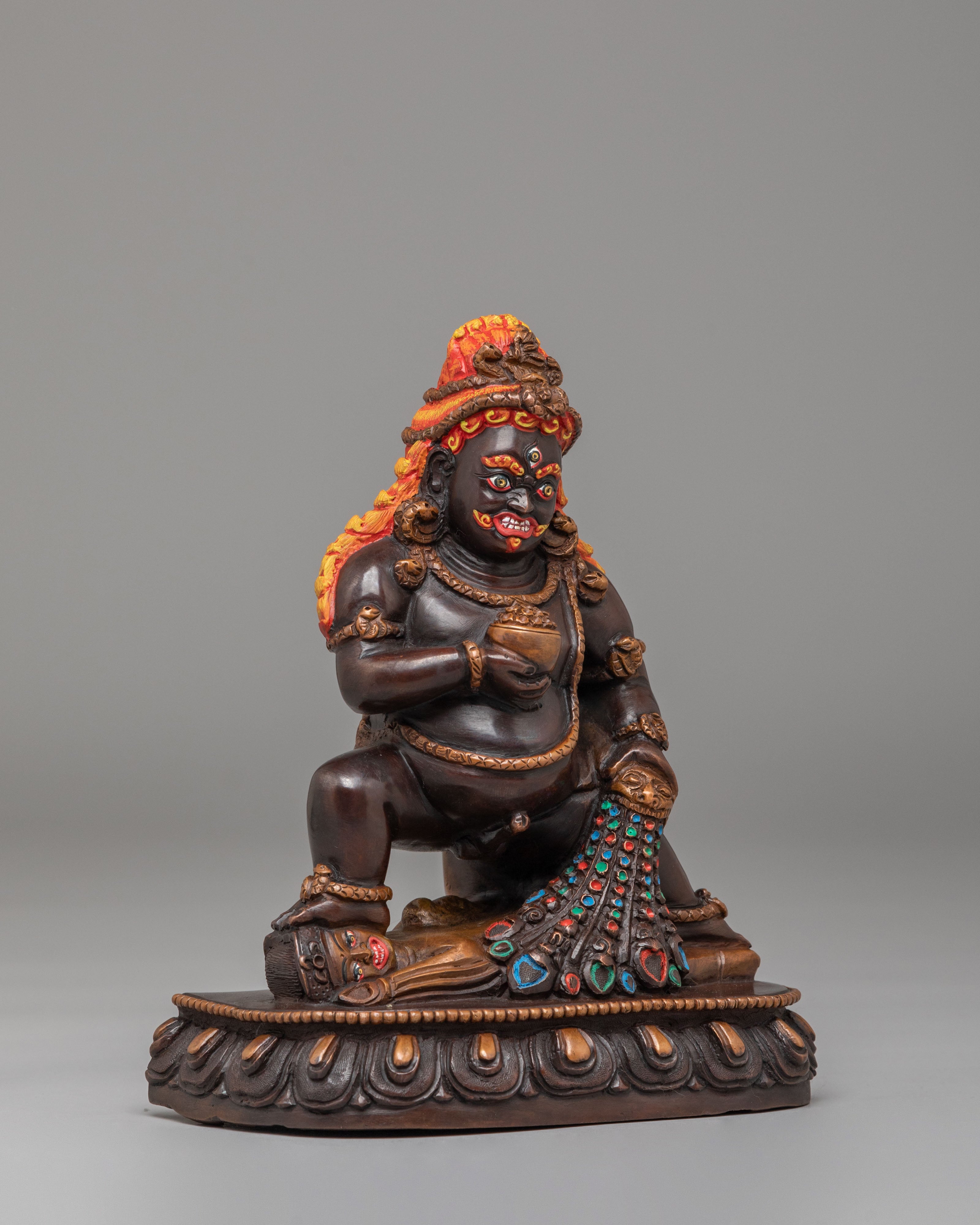 Himalayan Black Dzambhala Statue | Buddhist Wealth Deity