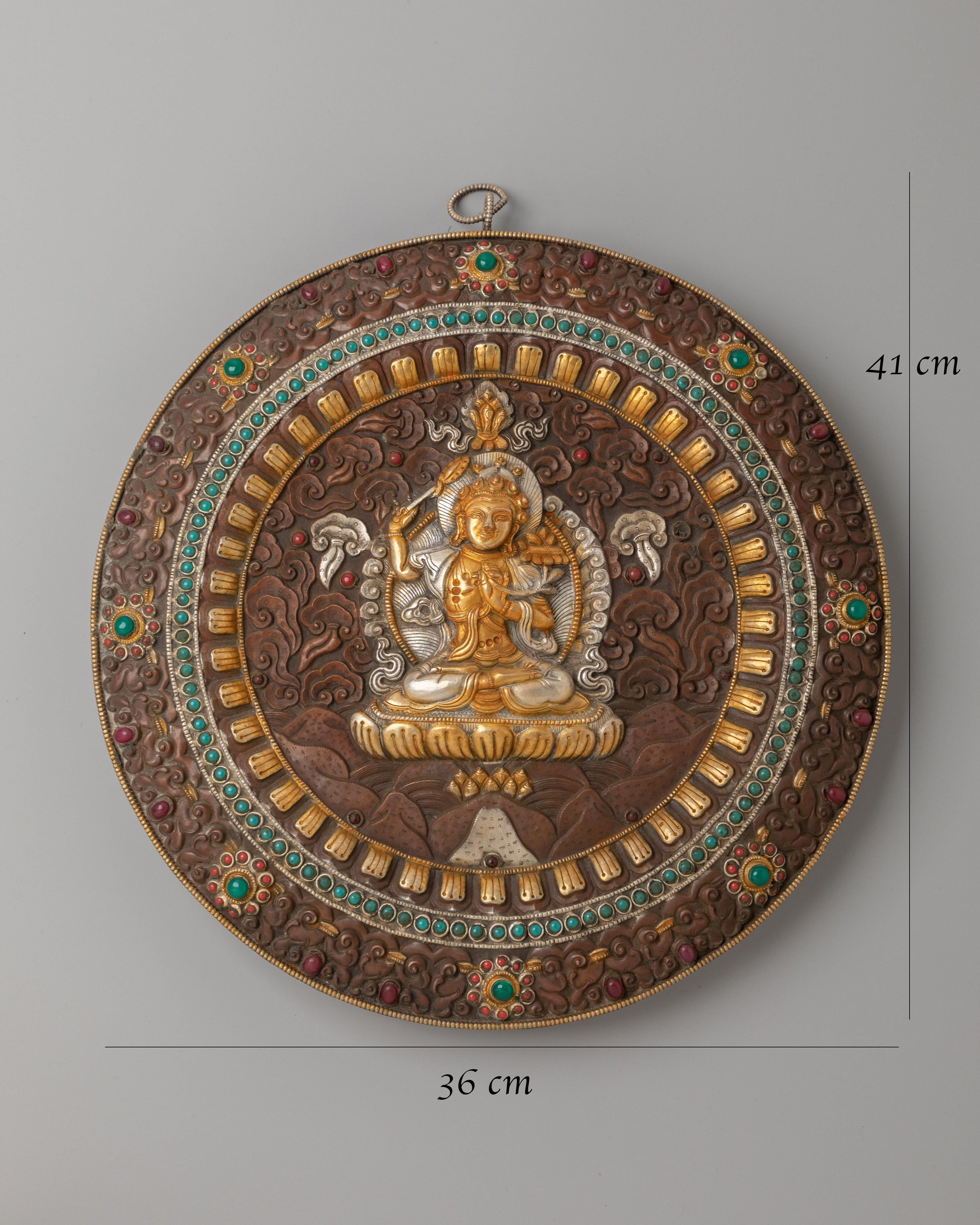 Himalayan Manjushri Mandala Wall Hanging | Buddhist Wisdom Artwork