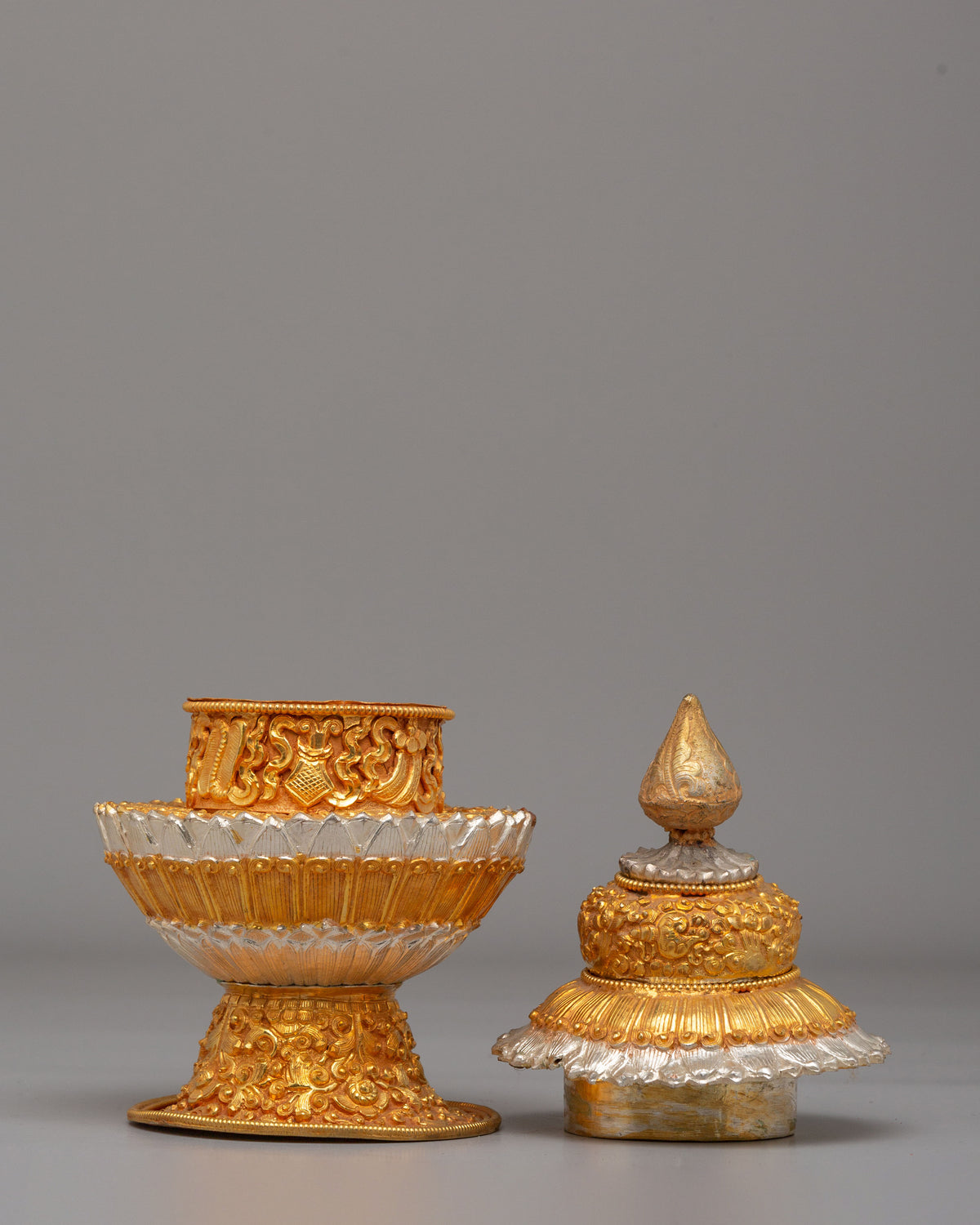 Gold-Plated Dhupur Rice Pot | Symbolic Offering Vessel