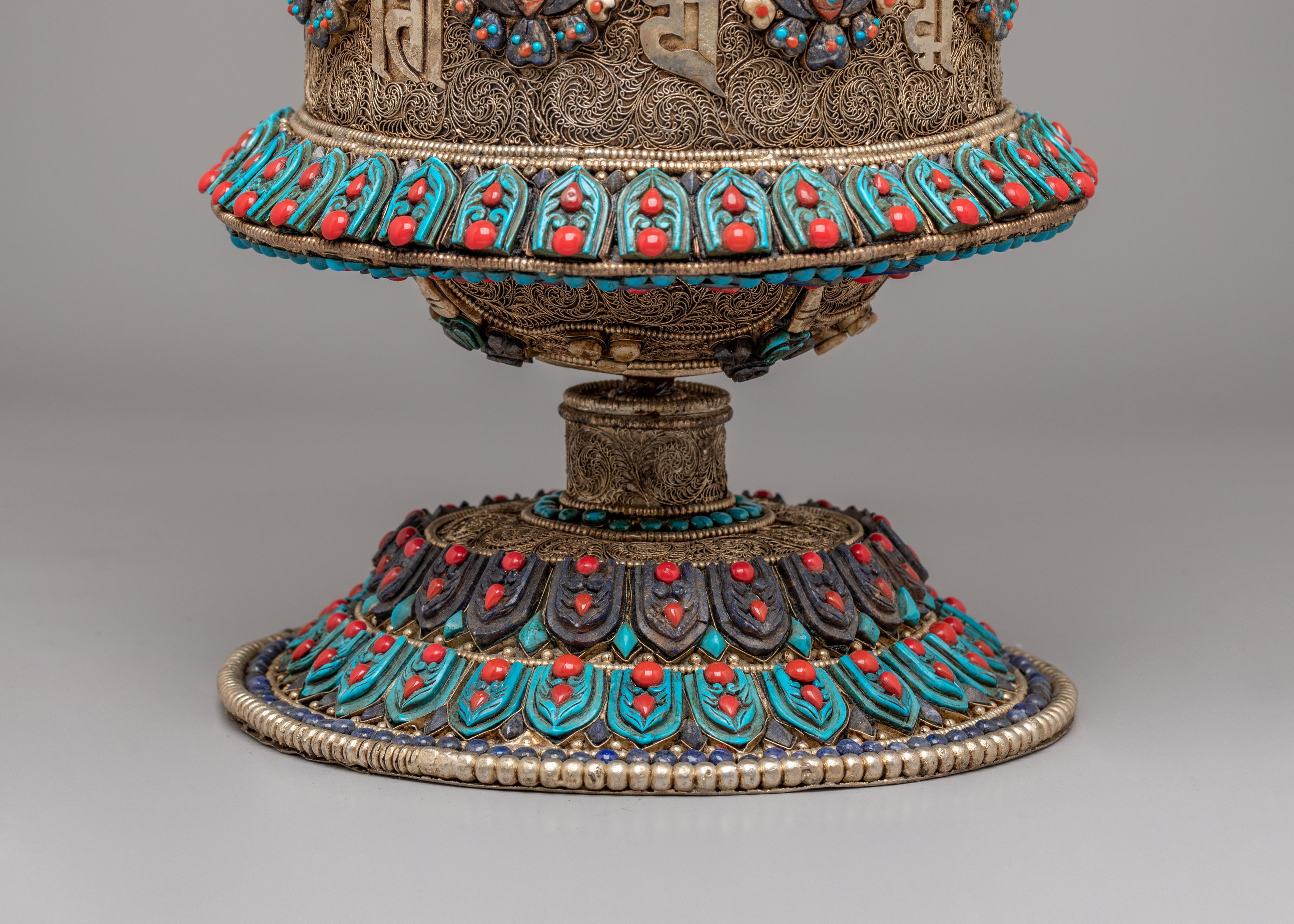 Handcrafted Mantra Prayer Wheel | Tibetan Dharma Decor