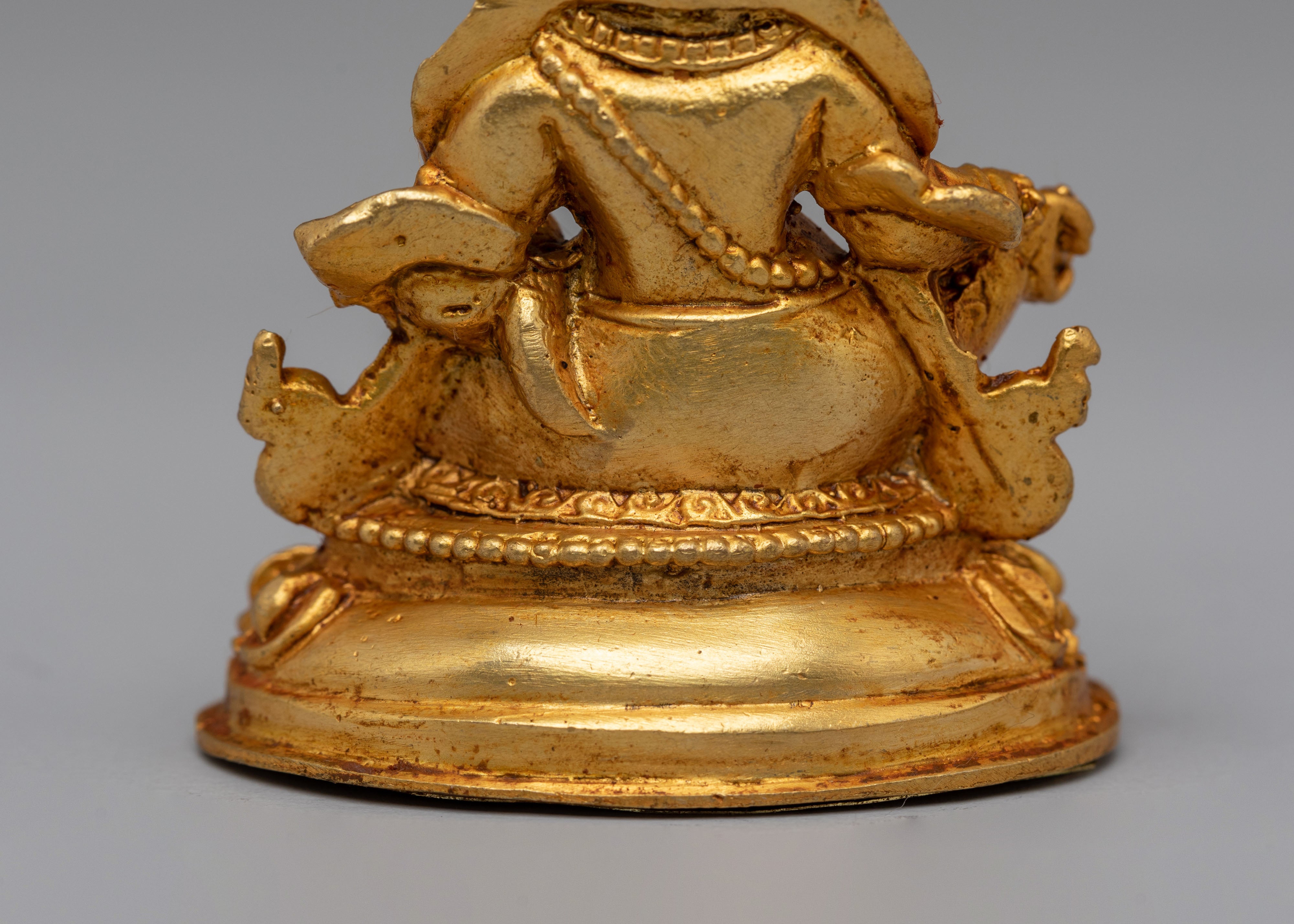Dzambhala Wealth Deity Altar Statue | Gold-Plated Copper Statue