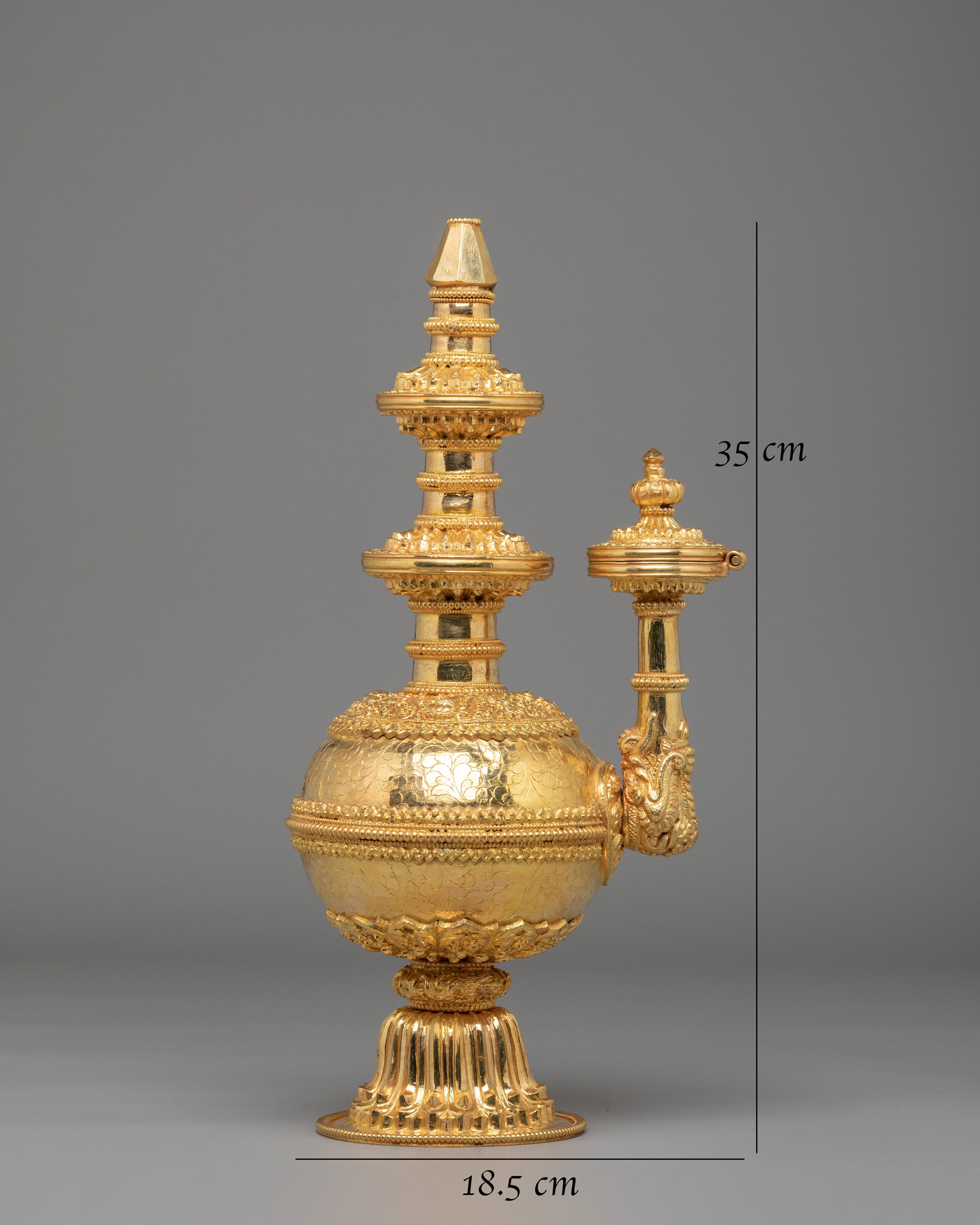 Kundika Water Vessel | Gold Plated Copper Body for Ritual Use