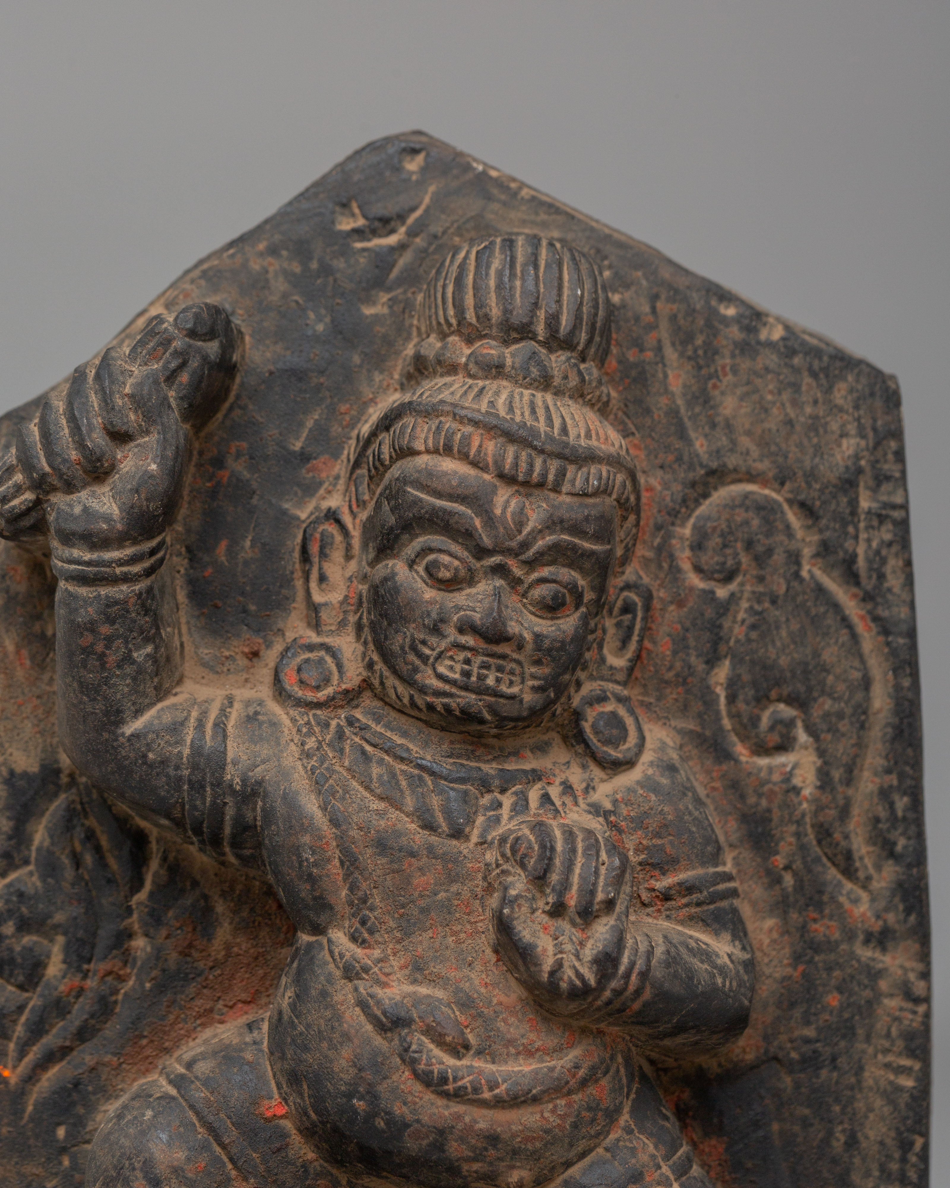 Sacred Vajrapani Bodhisattva Sculpture | Tibetan Buddhist Protector Deity Statue