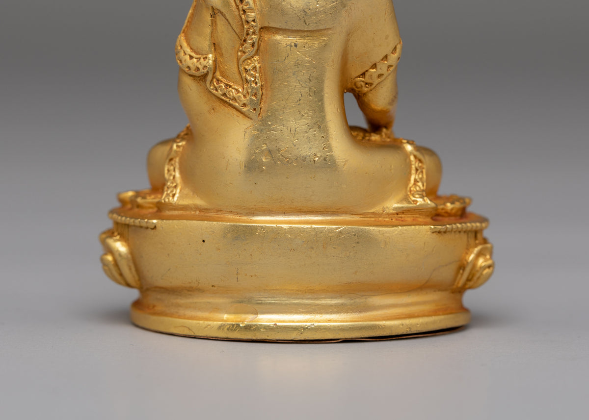 Spiritual Shakyamuni Buddha Deity Statue | Gold Plated Buddhist Altar Decor
