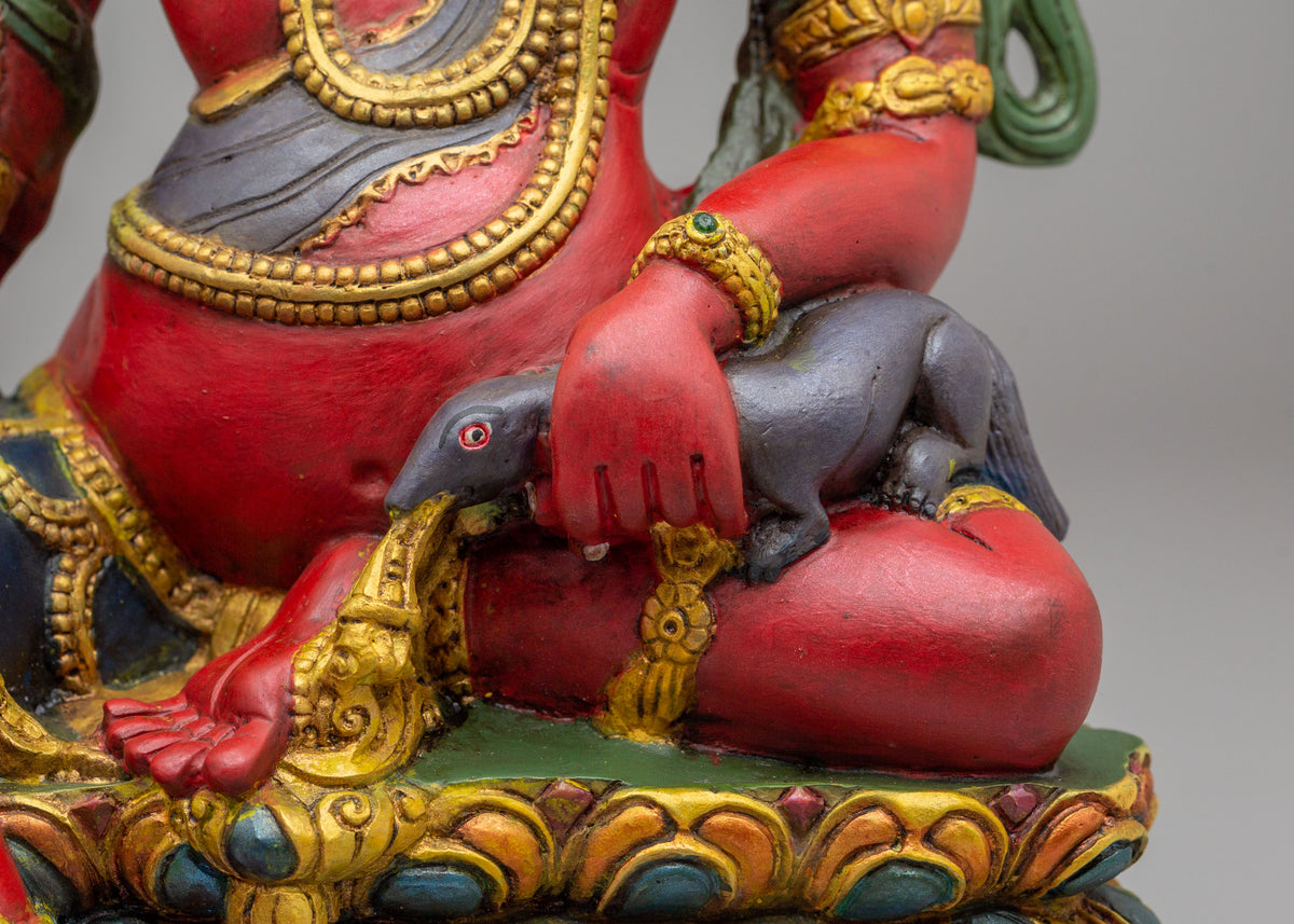 Himalayan Dzambhala Altar Deity Statue | Tibetan Wealth Deity Figurine