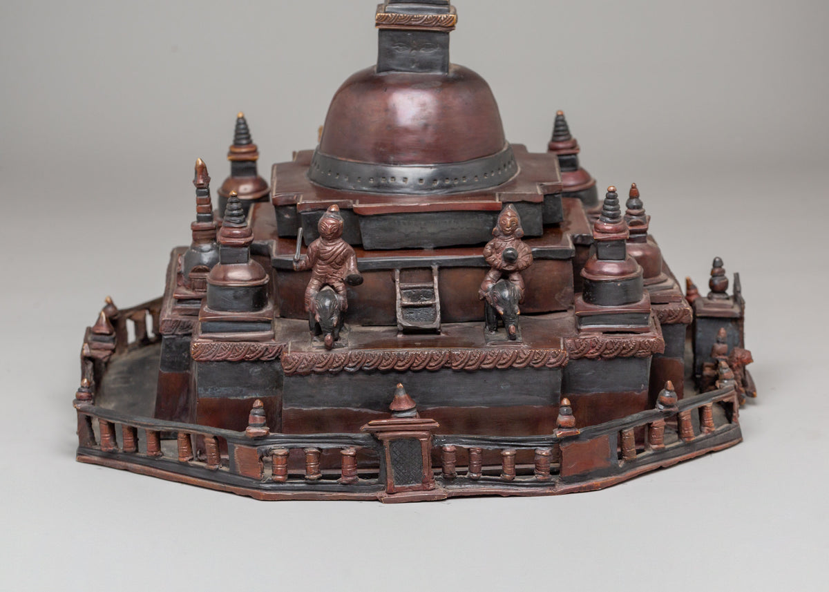 Buddhist Relic Altar Stupa | Central Stupa with Surrounding Sacred Stupas