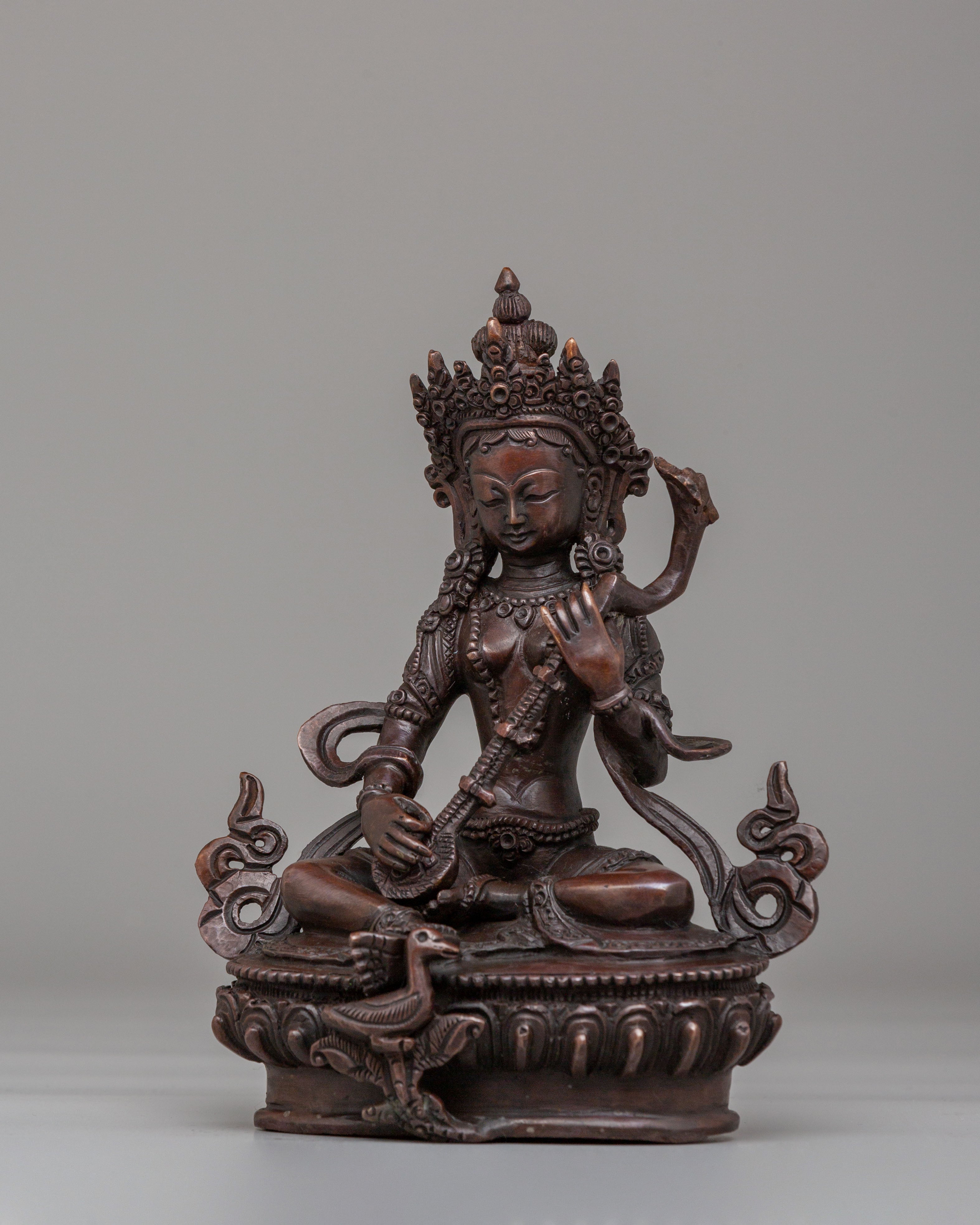 Himalayan Saraswati Altar Statue | Goddess of Wisdom