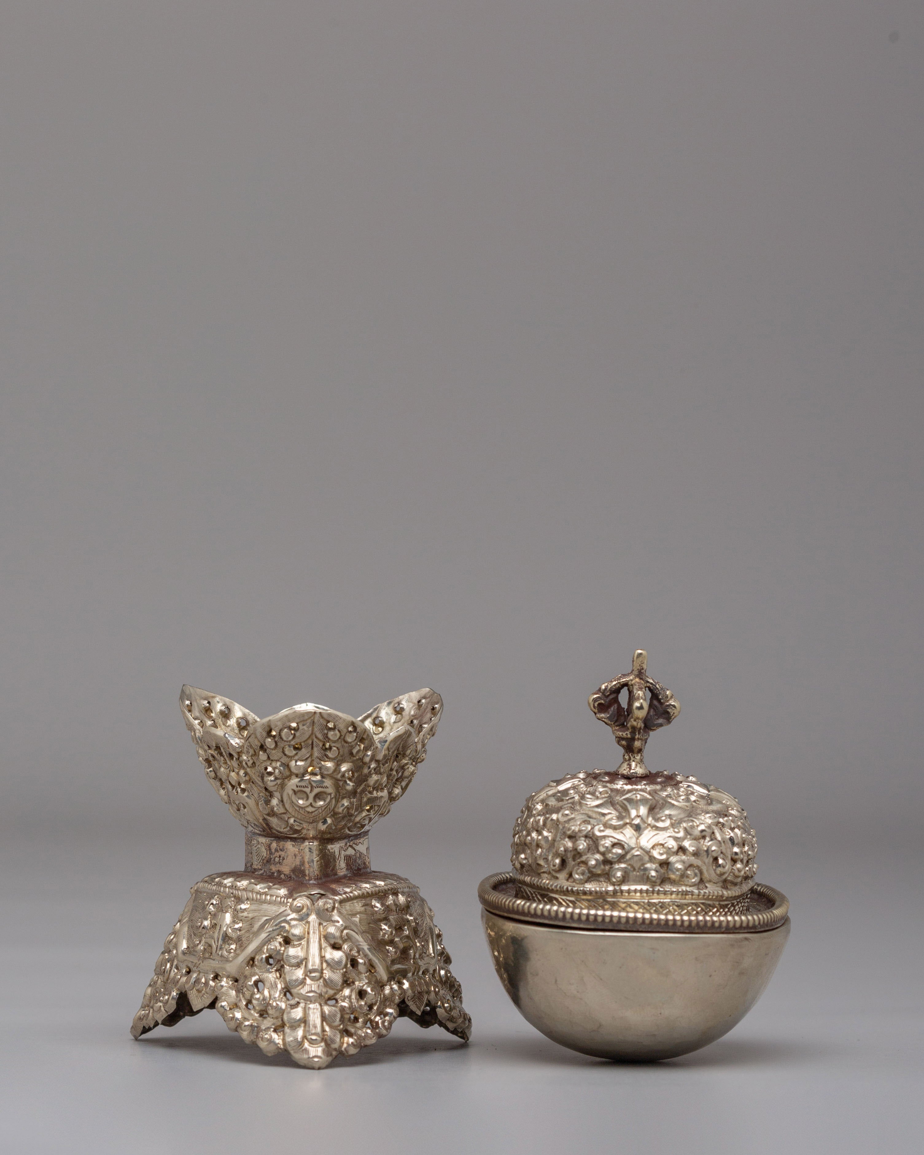 Handcrafted Tibetan Ritual Kapala | Vajrayana Offering Bowl