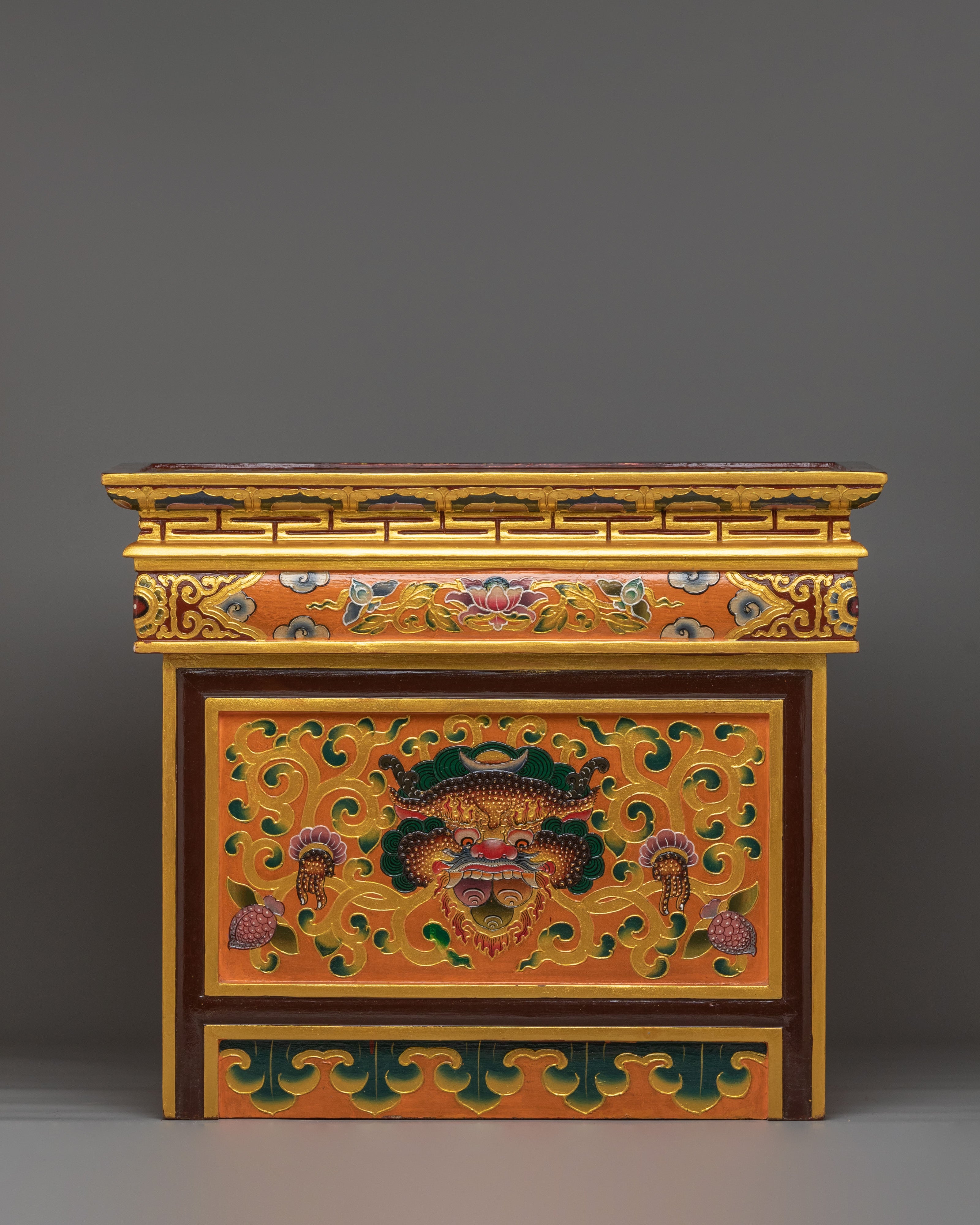 Handcrafted Tibetan Cabinet with Door | Wooden Storage Decor