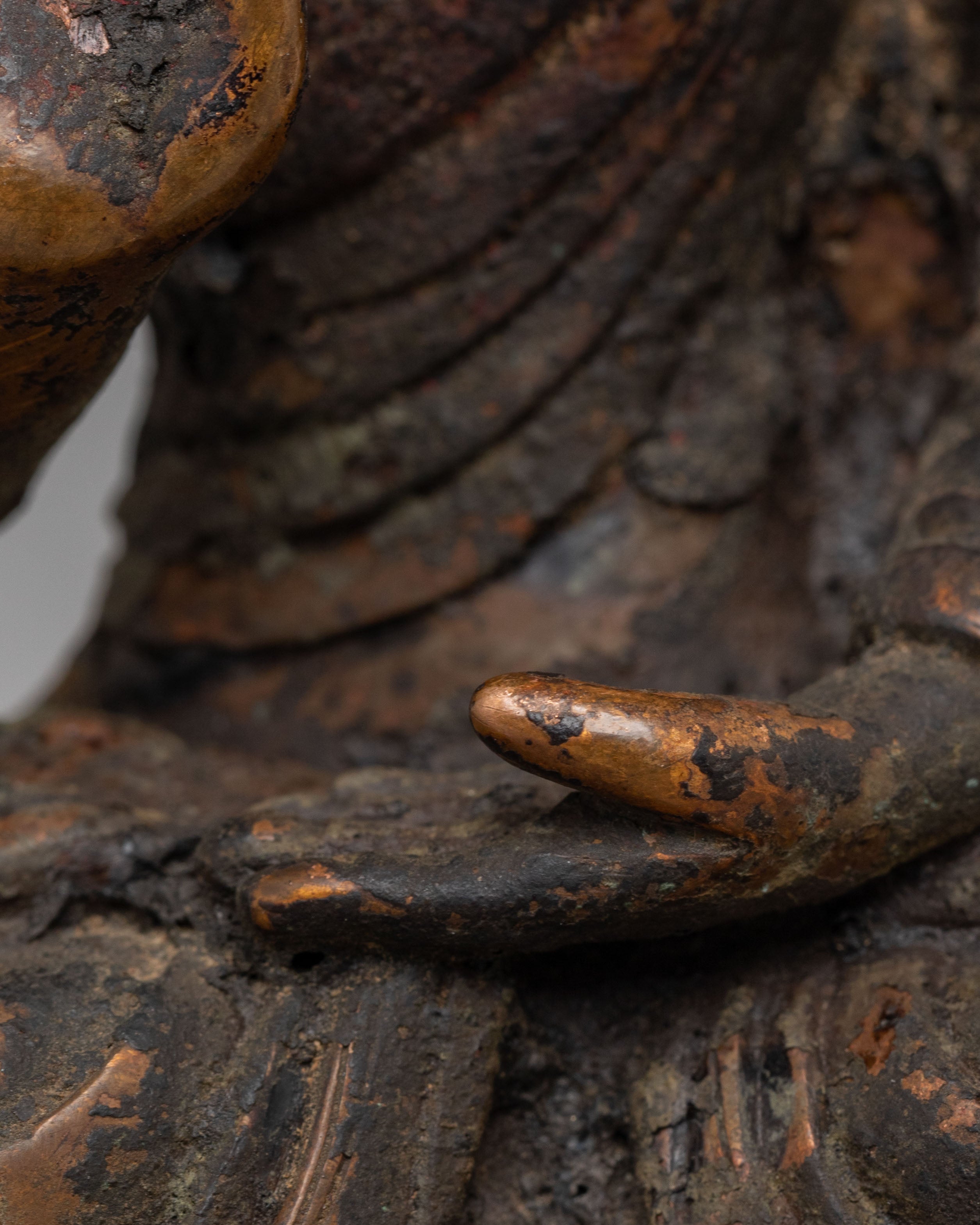 Spiritual Amoghasiddhi Sculpture | Handmade Buddhist Statue for Meditation