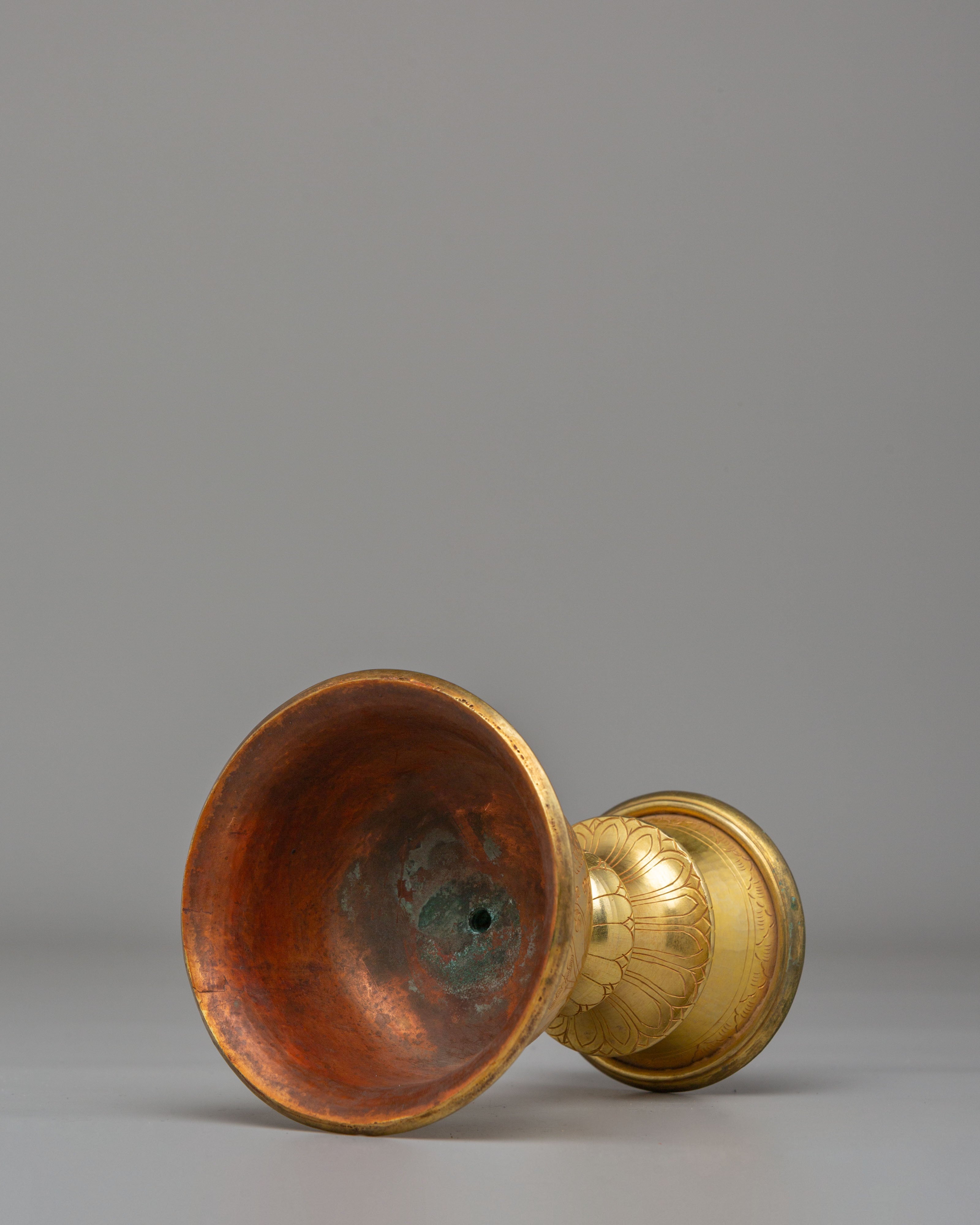 Buddhist Butter Lamp Offering Bowl | Sacred Light Offering Vessel for Meditation & Ritual