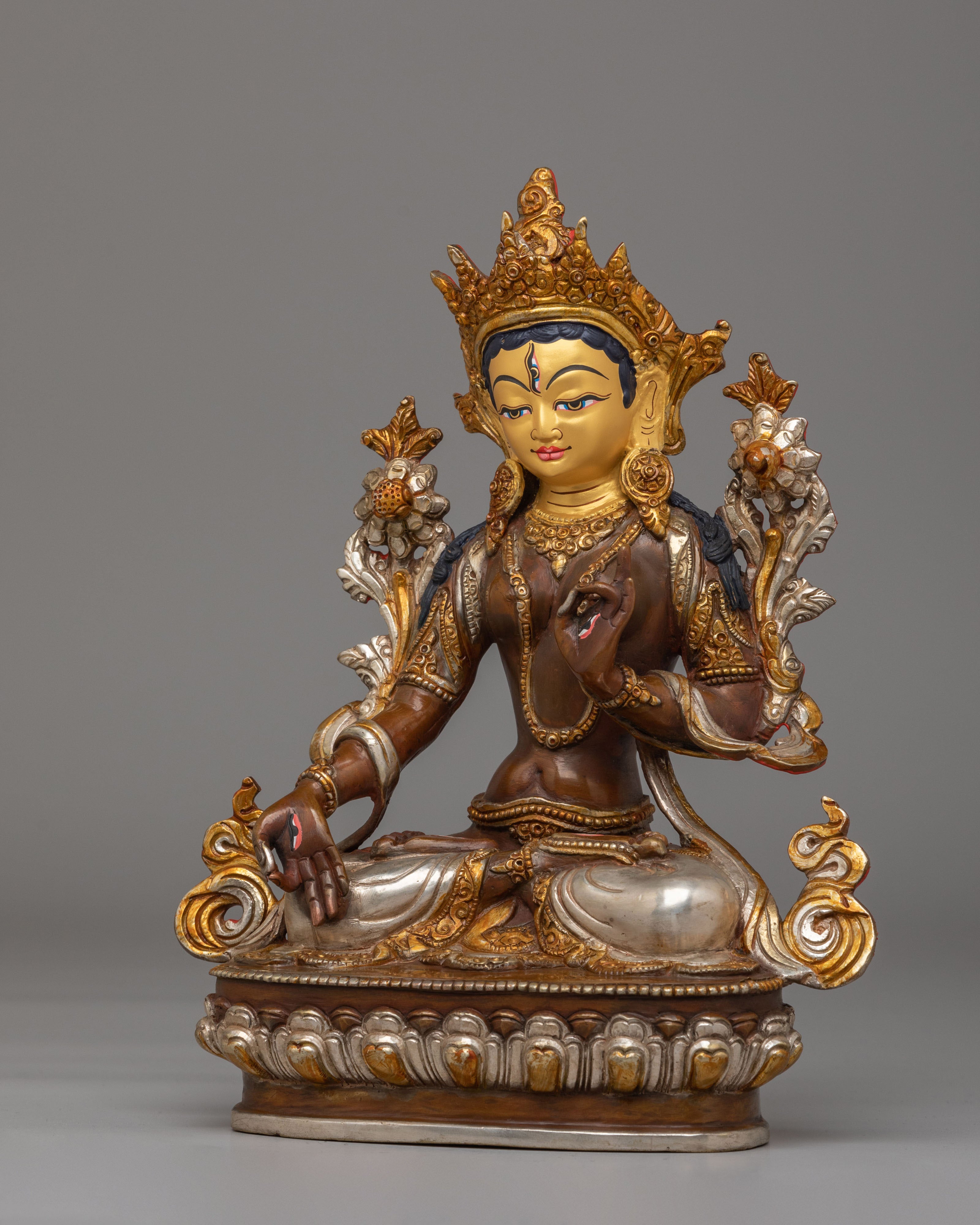 Handmade Ritual White Tara Statue | Sacred Spiritual Decor for Meditation