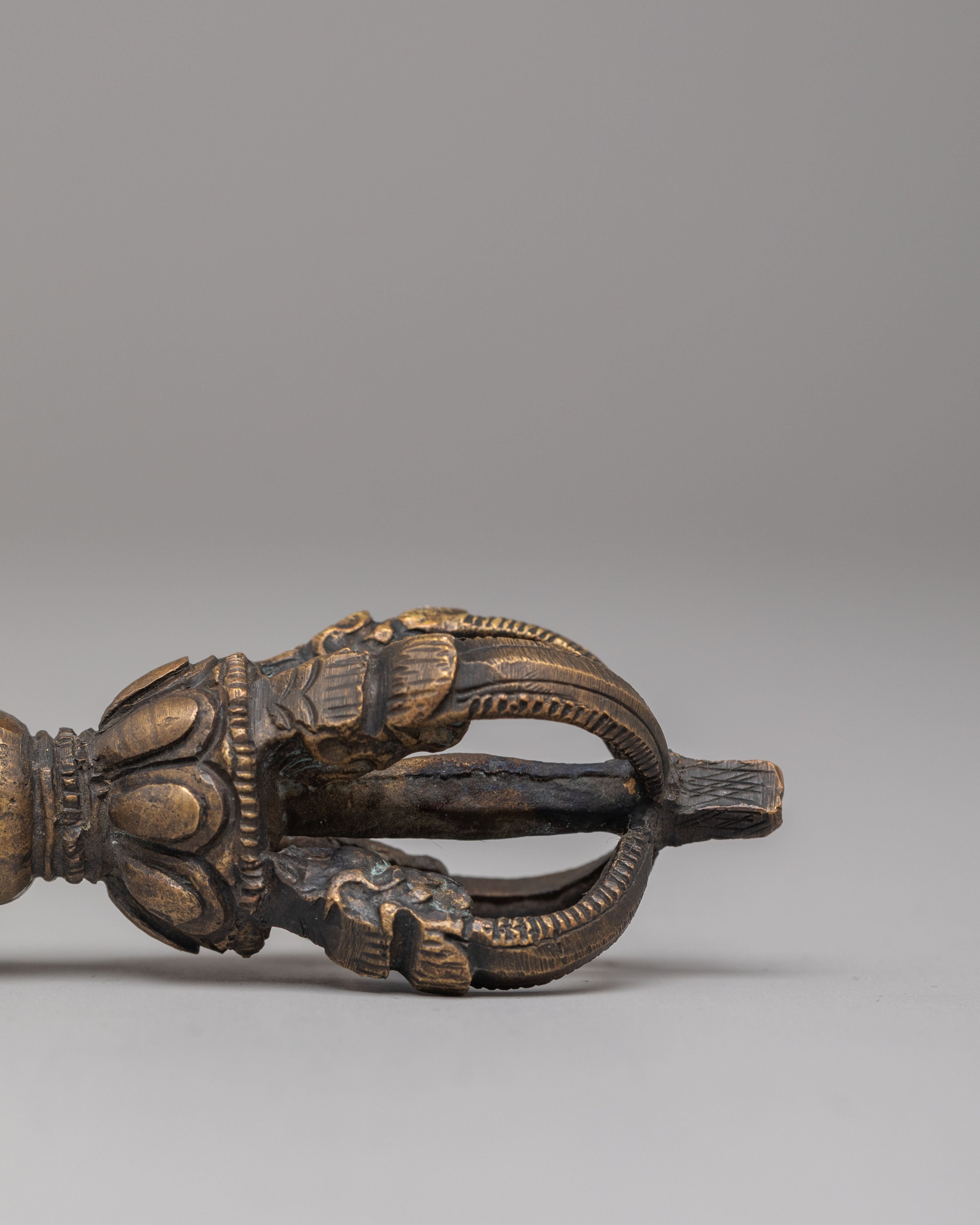 Decorative Tibetan Vajra & Bell Set | Bronze Brass Buddhist Meditation Tool