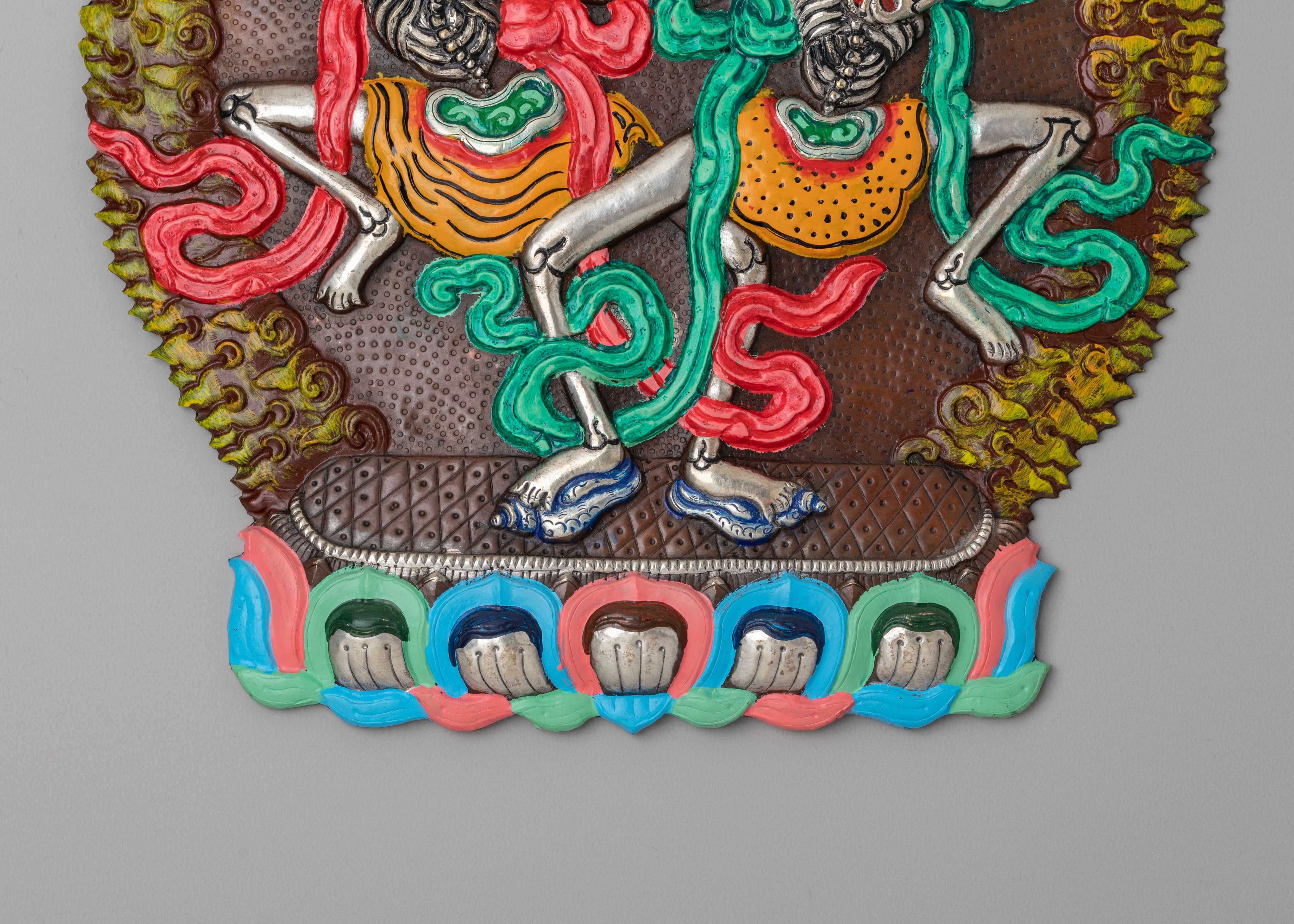 Citipati Dharmapala Wall Hanging | Handcrafted Tibetan Protector Deity Artwork